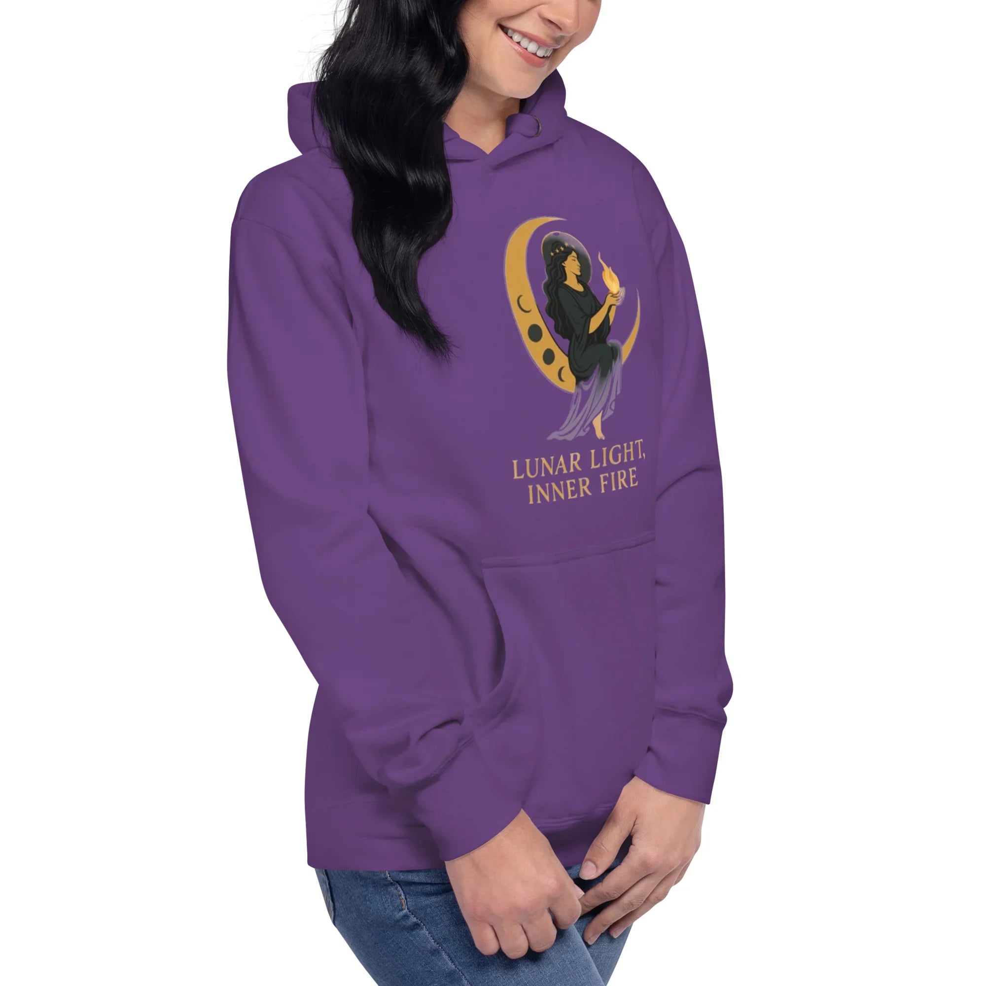 Lunar Light Inner Fire Hoodie – Moon Goddess Art - RaZits