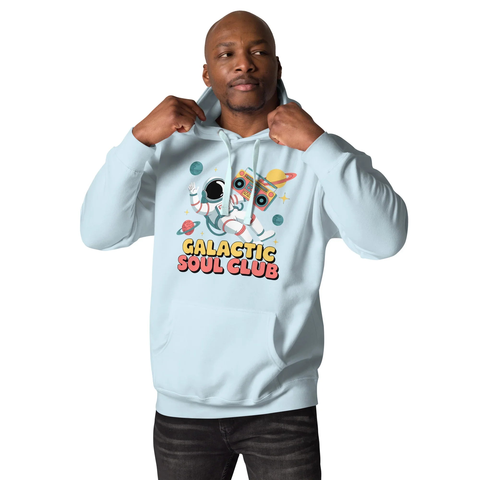Galactic Soul Club Hoodie – Retro Astronaut Art - RaZits