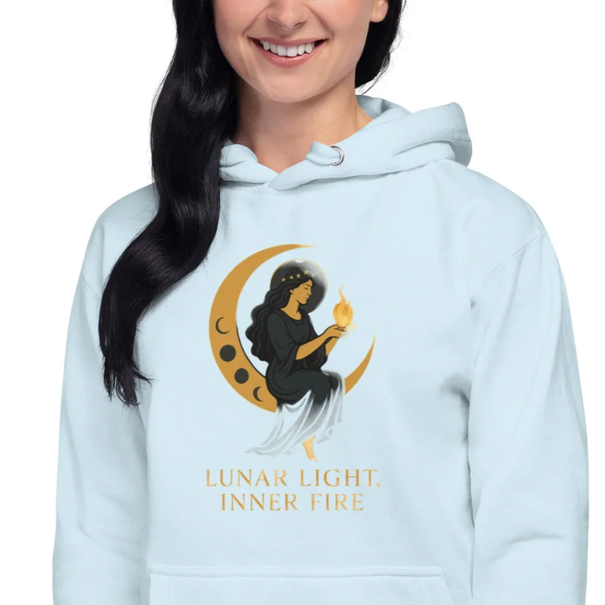Lunar Light Inner Fire Hoodie – Moon Goddess Art - RaZits