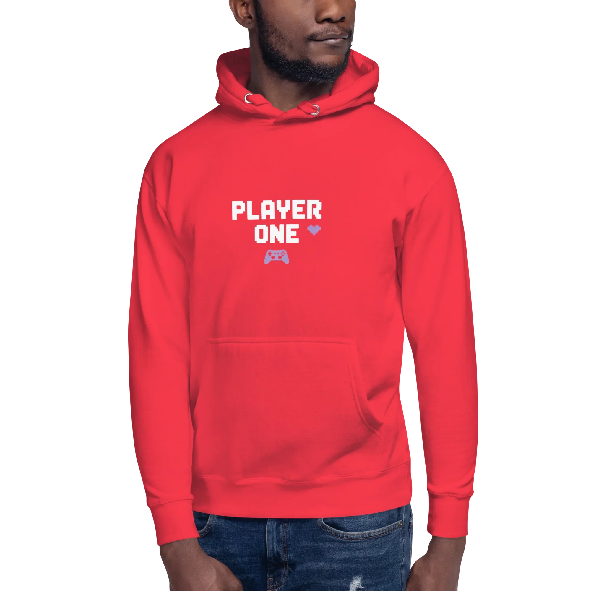 Player One Hoodie – Minimalist Pixel Gamer Design - RaZits