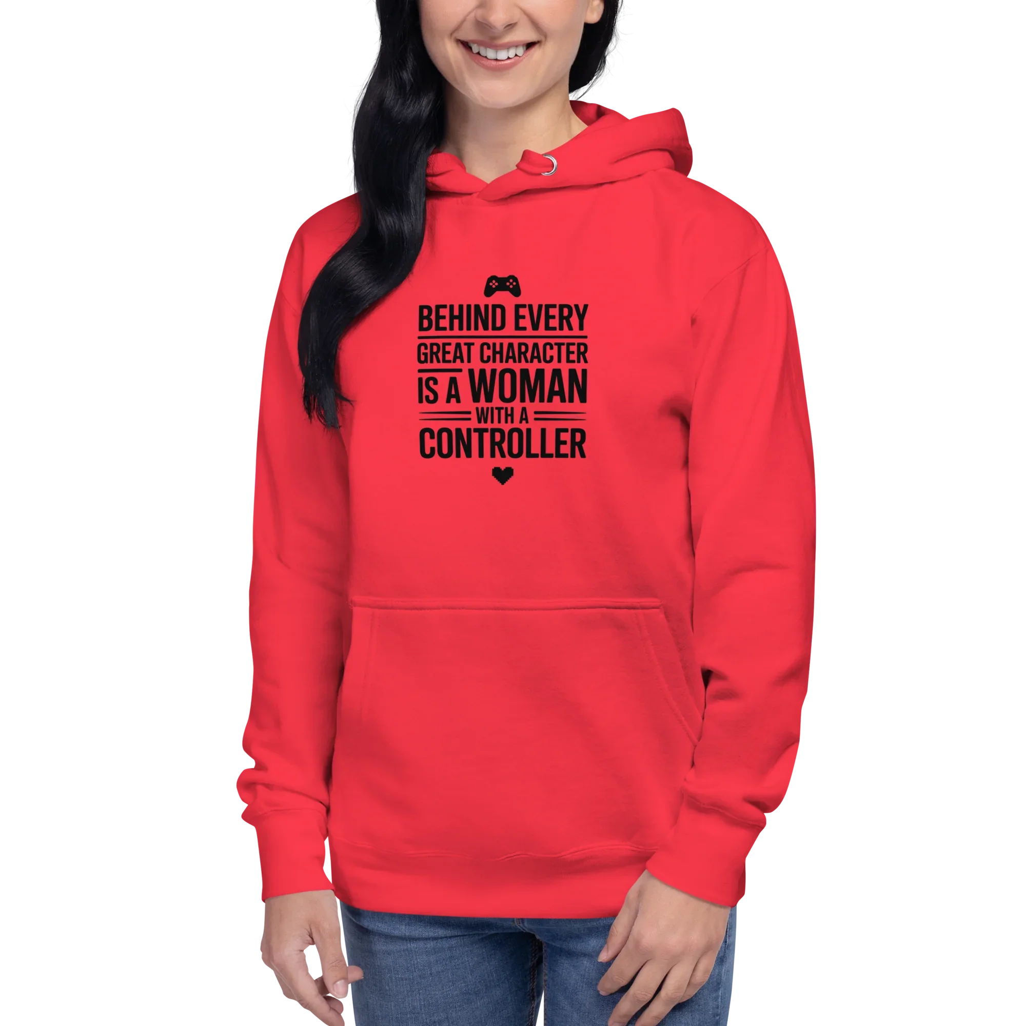 Behind Every Great Character Hoodie – Gamer Girl Controller Quote - RaZits