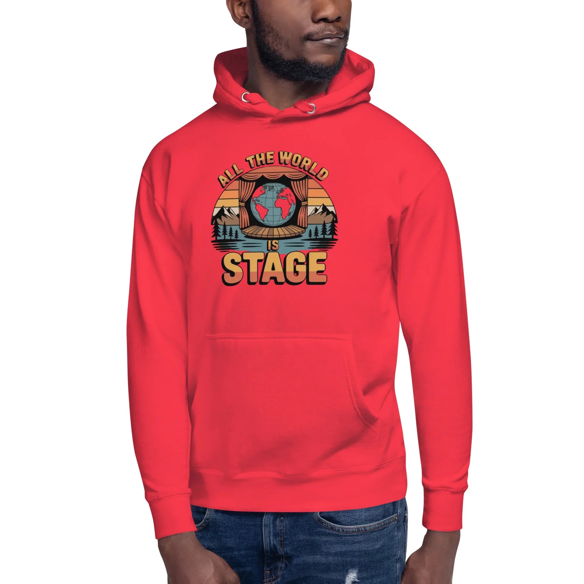 All The World Is Stage Hoodie – Retro Theater Quote - RaZits