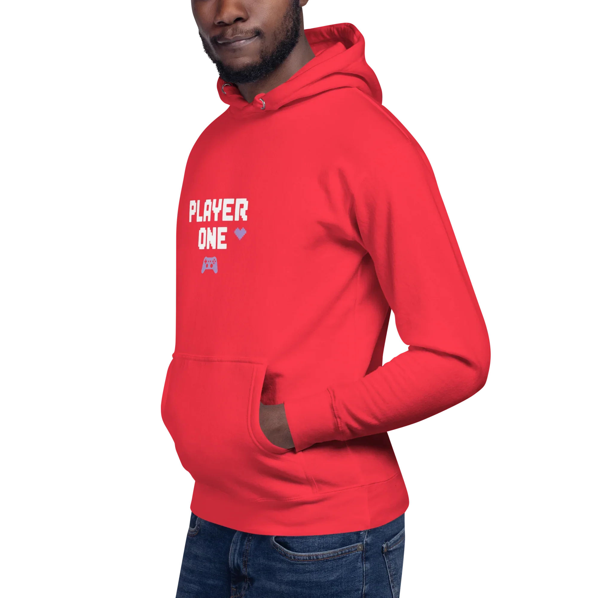 Player One Hoodie – Minimalist Pixel Gamer Design - RaZits