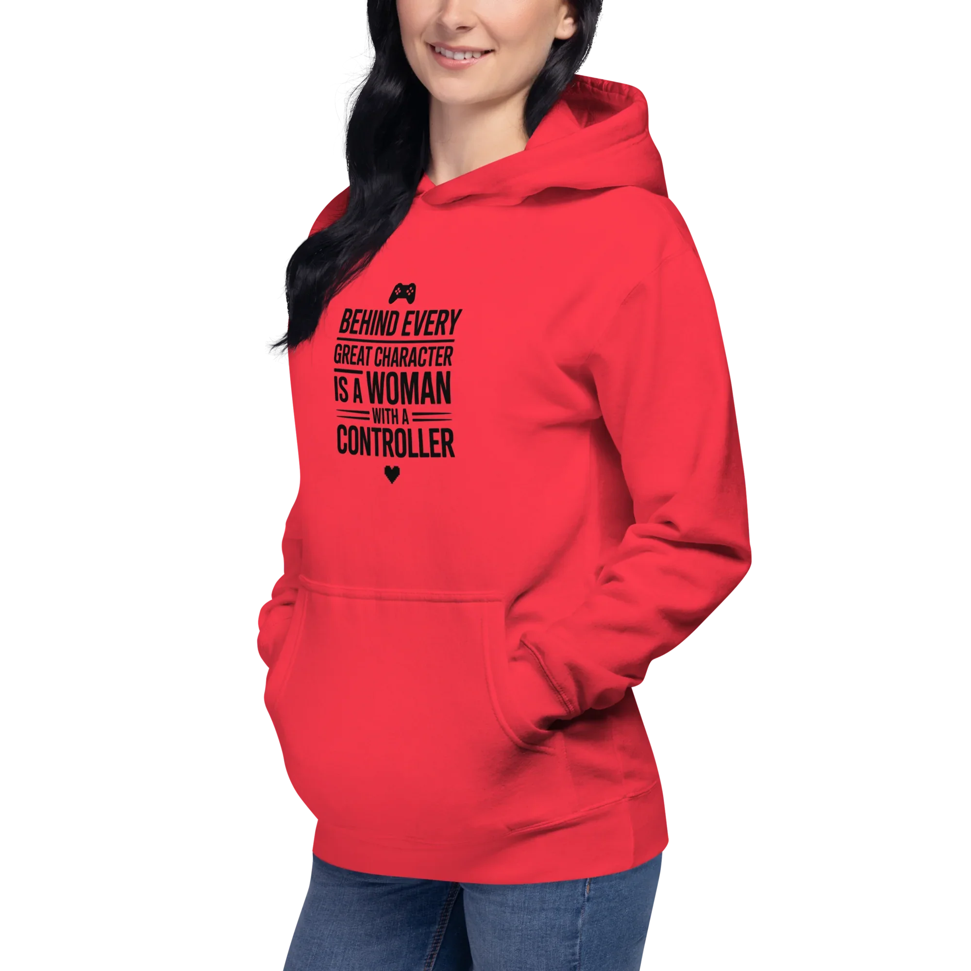 Behind Every Great Character Hoodie – Gamer Girl Controller Quote - RaZits