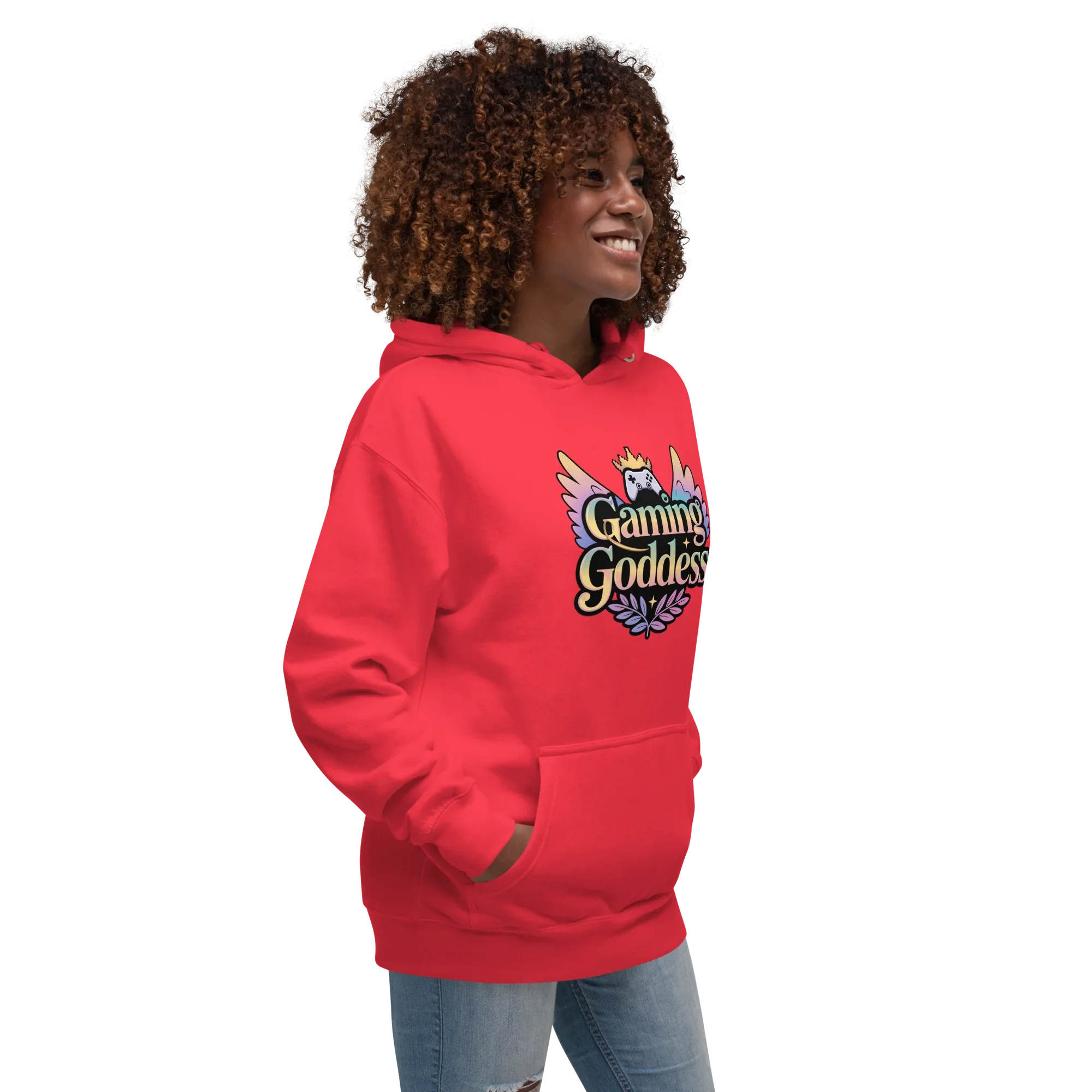 Gaming Goddess Hoodie – Pastel Wings & Crown Design for Women - RaZits