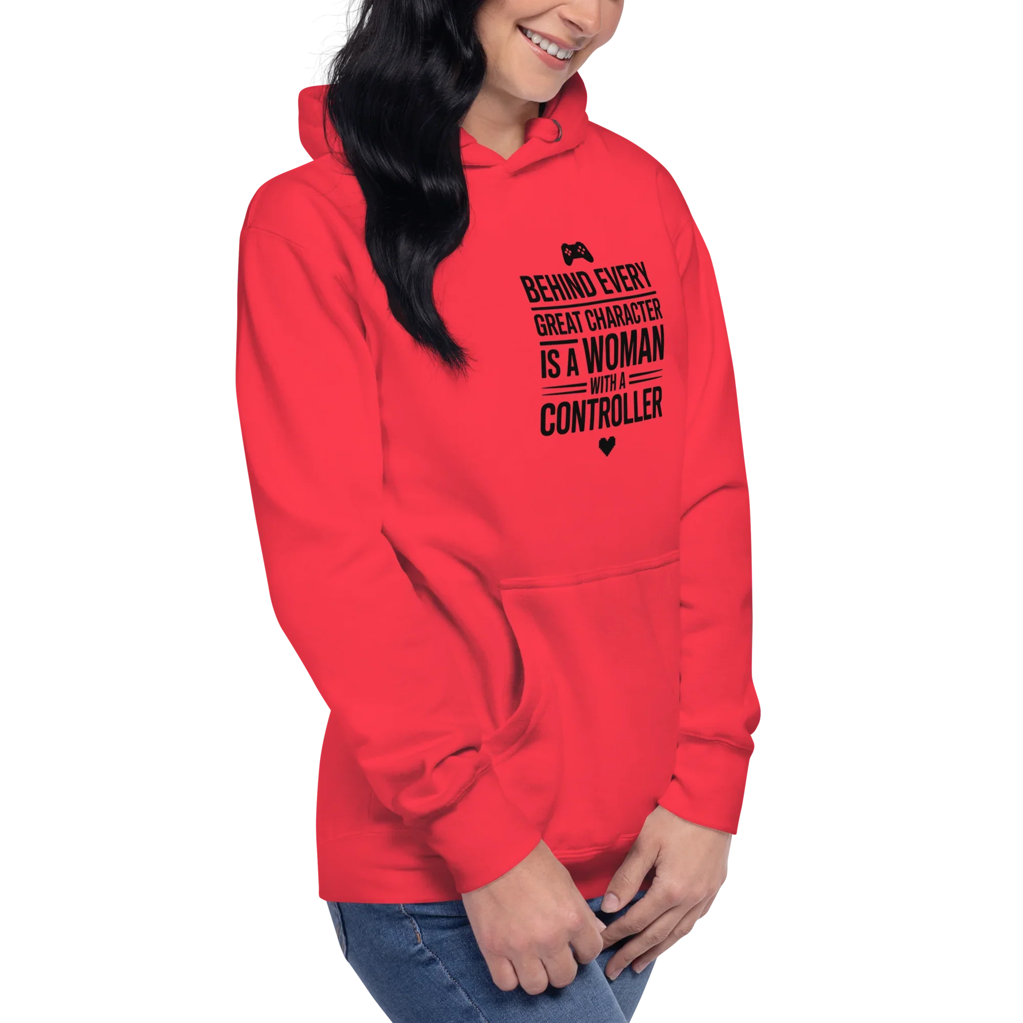 Behind Every Great Character Hoodie – Gamer Girl Controller Quote - RaZits