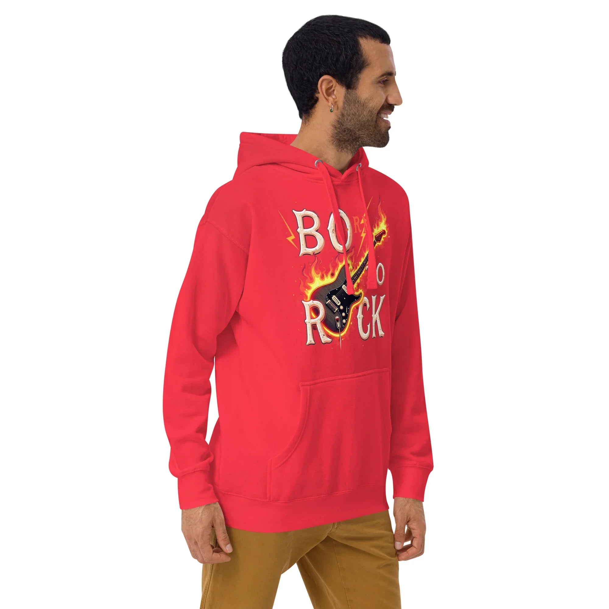 Born to Rock Flame Hoodie – Blazing Guitar Graphic Vibes - RaZits
