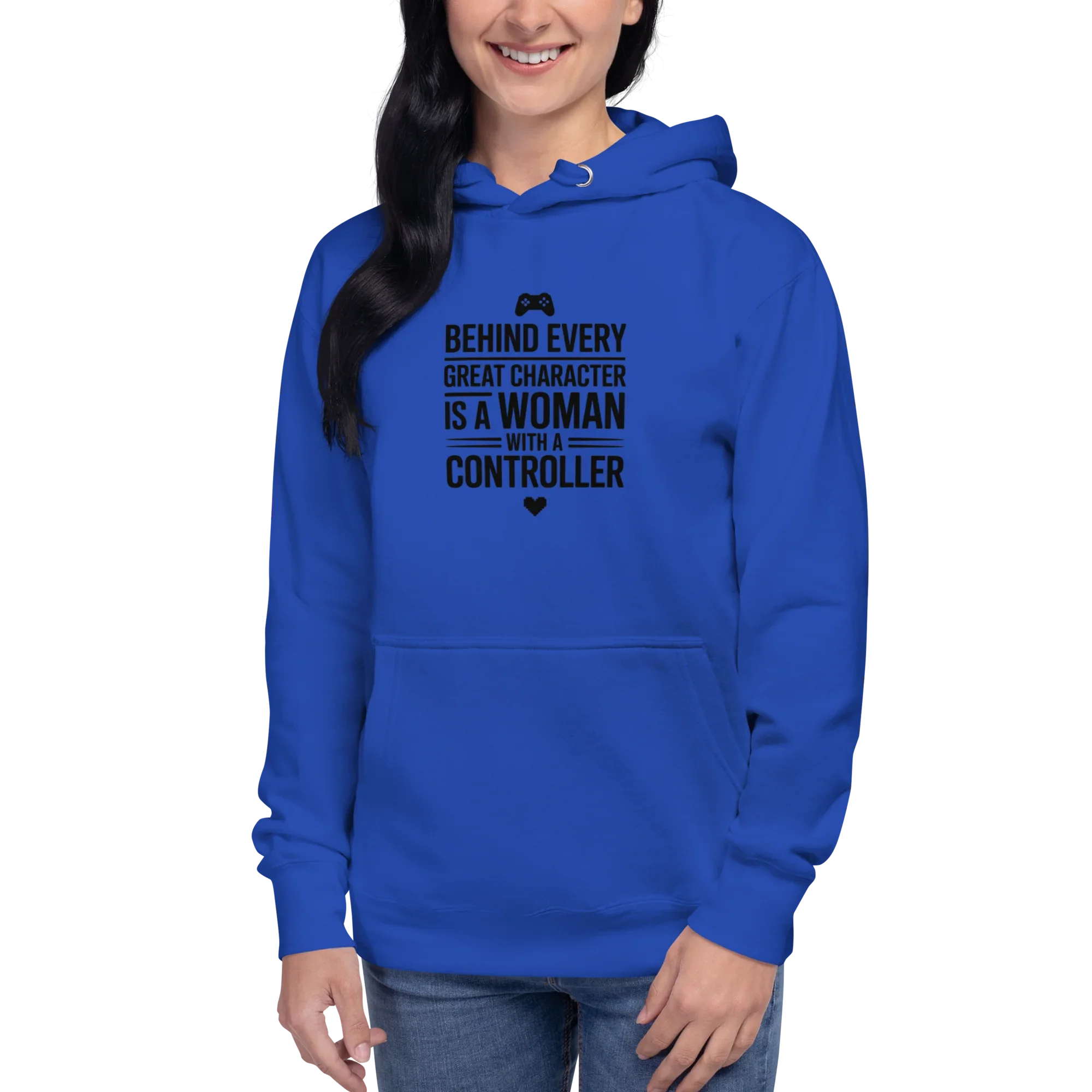 Behind Every Great Character Hoodie – Gamer Girl Controller Quote - RaZits