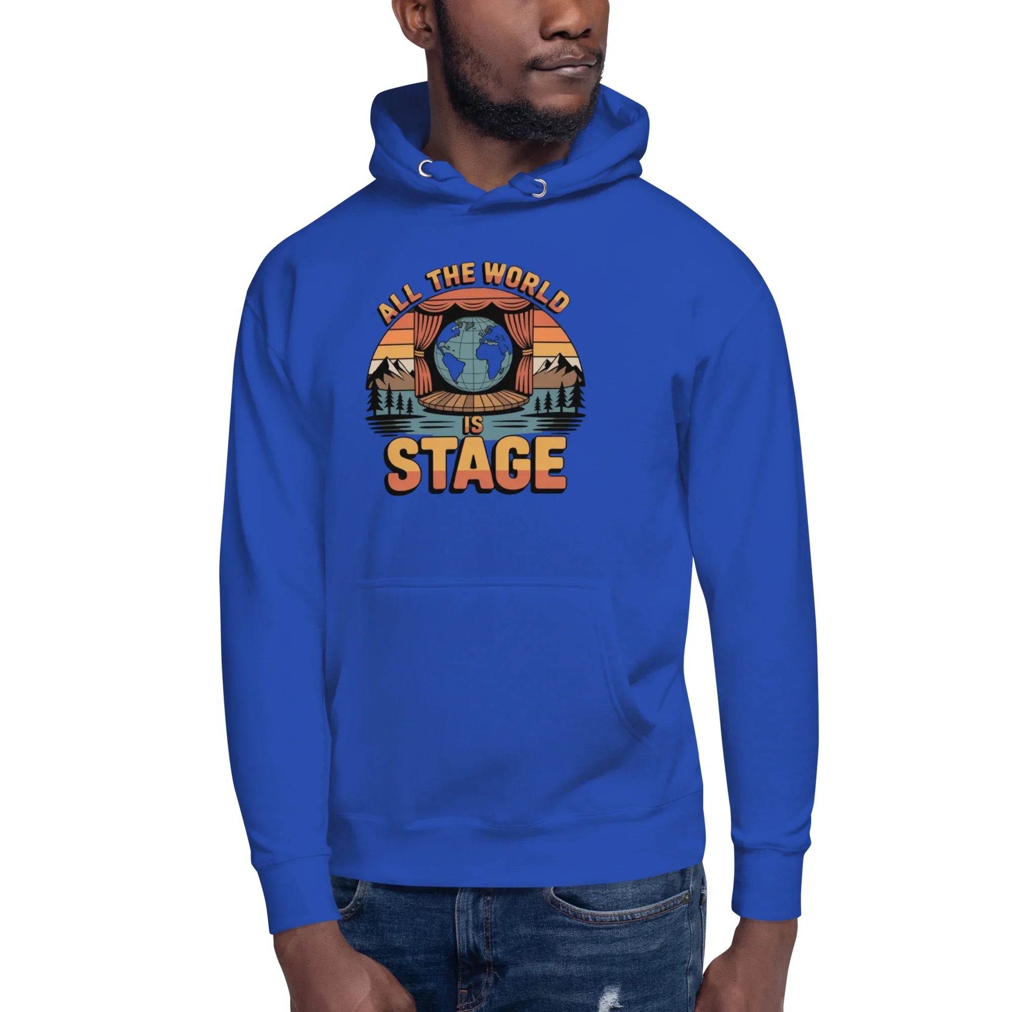 All The World Is Stage Hoodie – Retro Theater Quote - RaZits