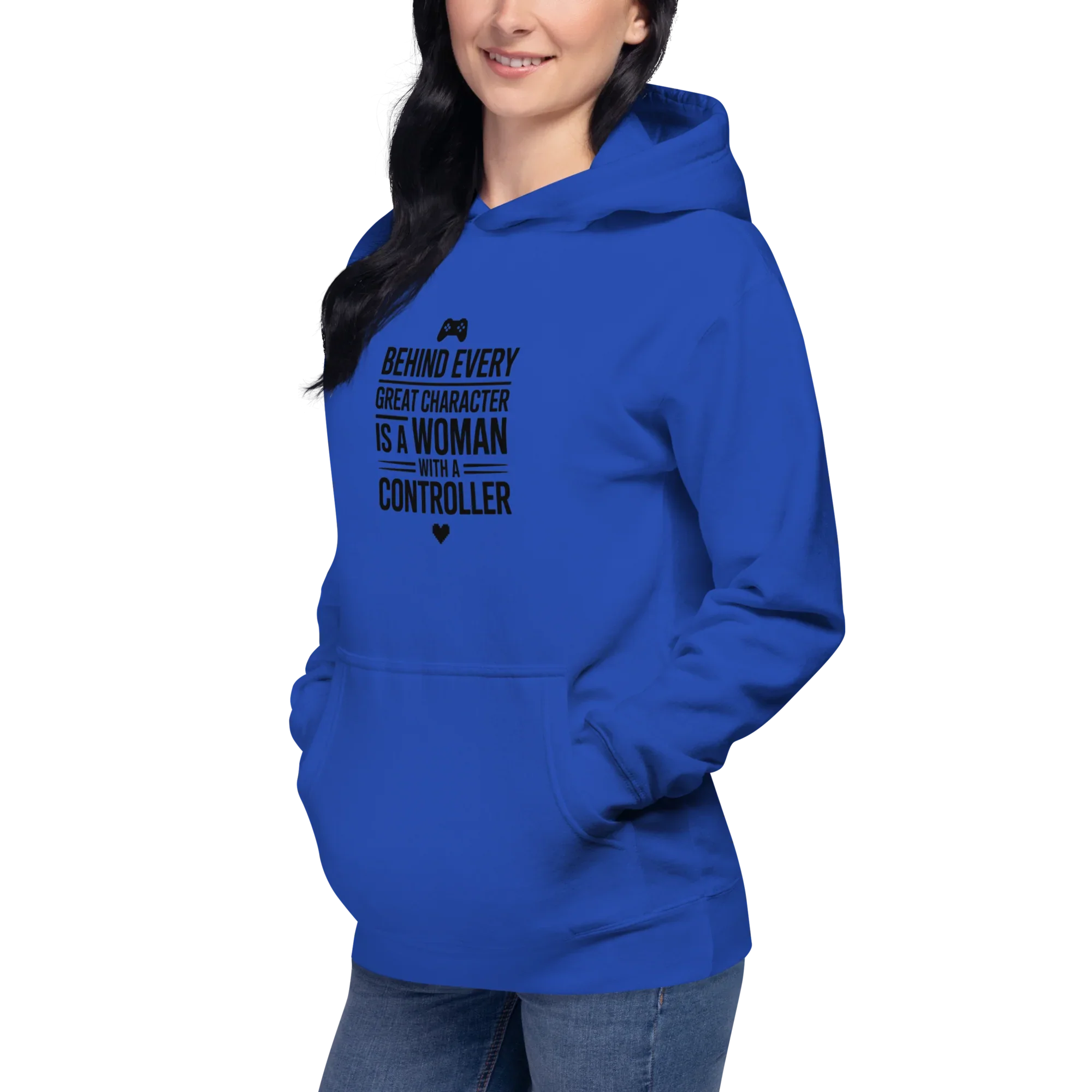 Behind Every Great Character Hoodie – Gamer Girl Controller Quote - RaZits
