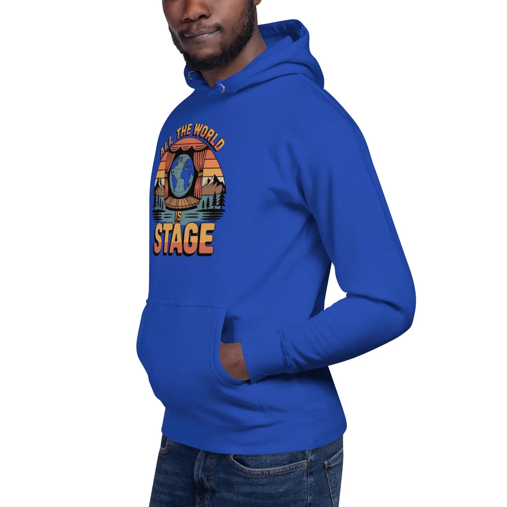 All The World Is Stage Hoodie – Retro Theater Quote - RaZits