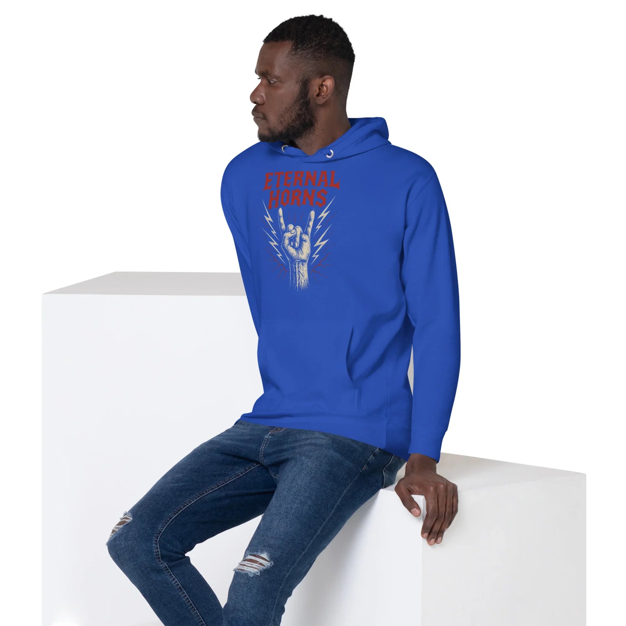 Eternal Horns Premium Hoodie – Lightning Rock Style - RaZits