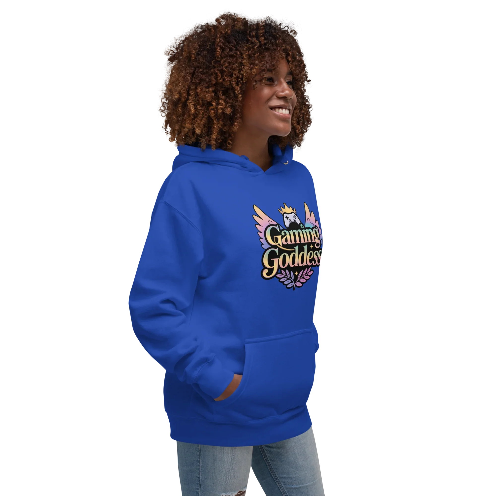 Gaming Goddess Hoodie – Pastel Wings & Crown Design for Women - RaZits