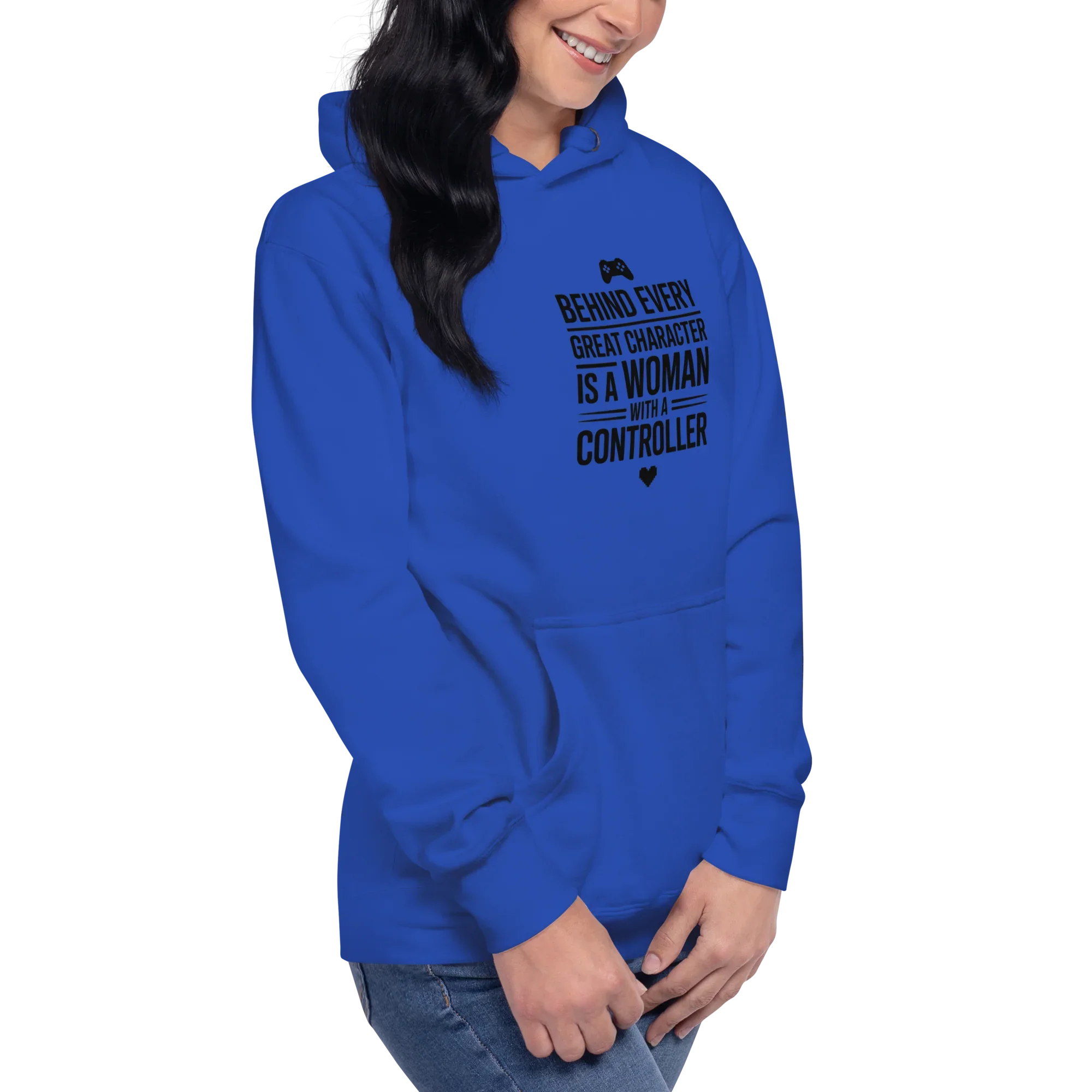 Behind Every Great Character Hoodie – Gamer Girl Controller Quote - RaZits