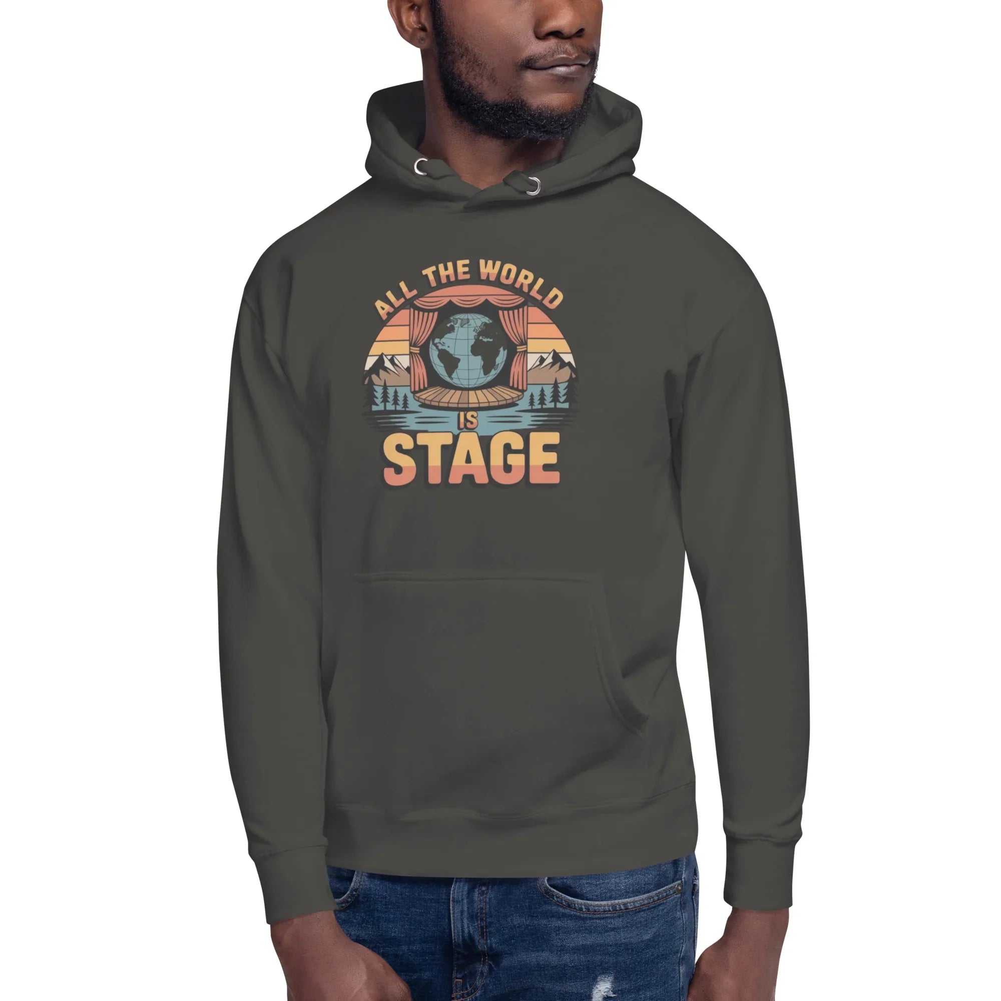 All The World Is Stage Hoodie – Retro Theater Quote - RaZits