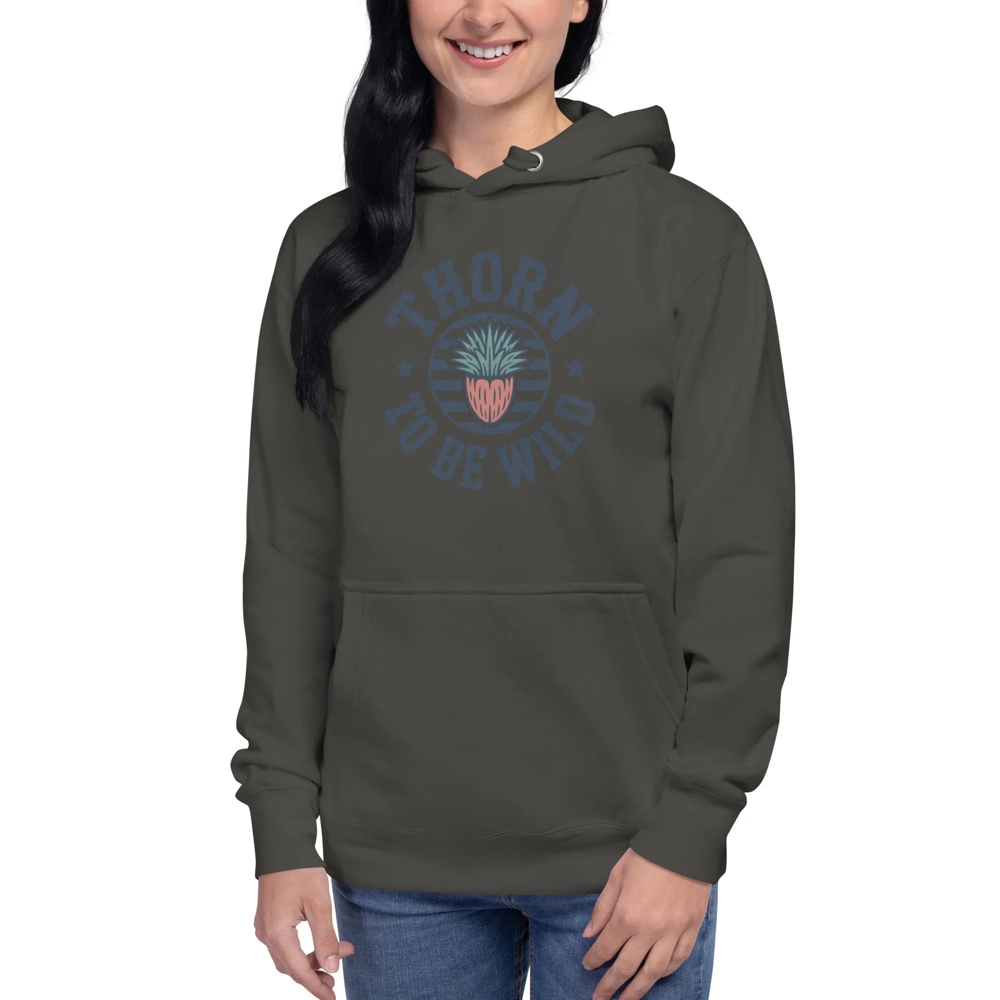 Cactus Hoodie – Thorn to Be Wild Funny Botanical Pullover - RaZits