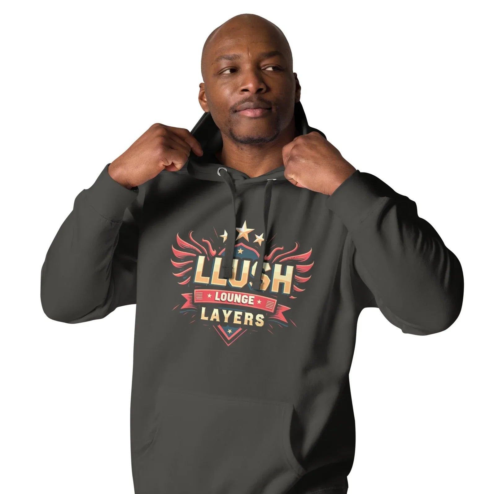 Lush Lounge Layers Hoodie – Bold Retro Crest Statement - RaZits