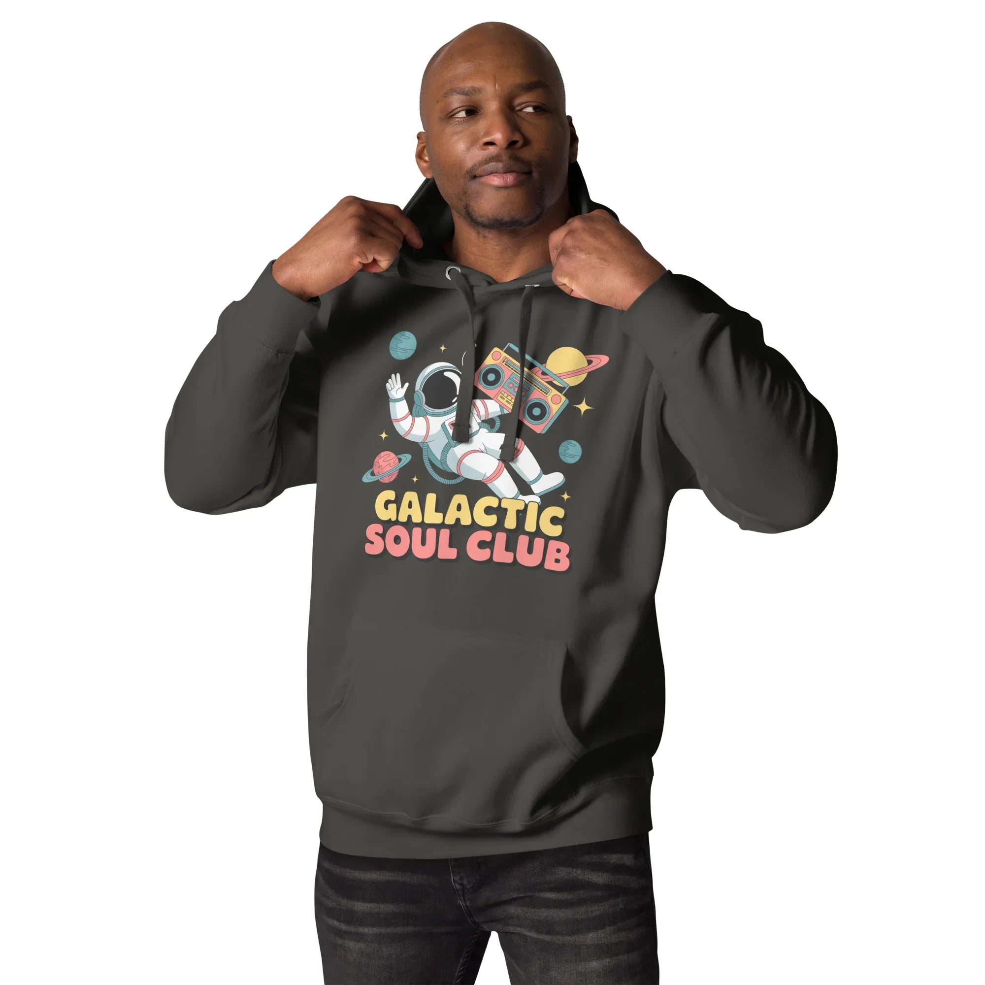 Galactic Soul Club Hoodie – Retro Astronaut Art - RaZits
