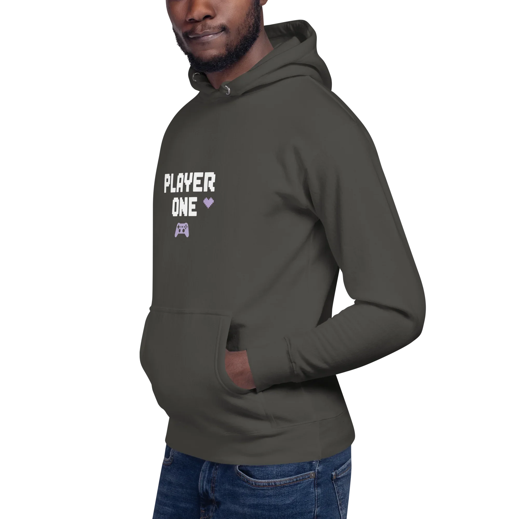 Player One Hoodie – Minimalist Pixel Gamer Design - RaZits