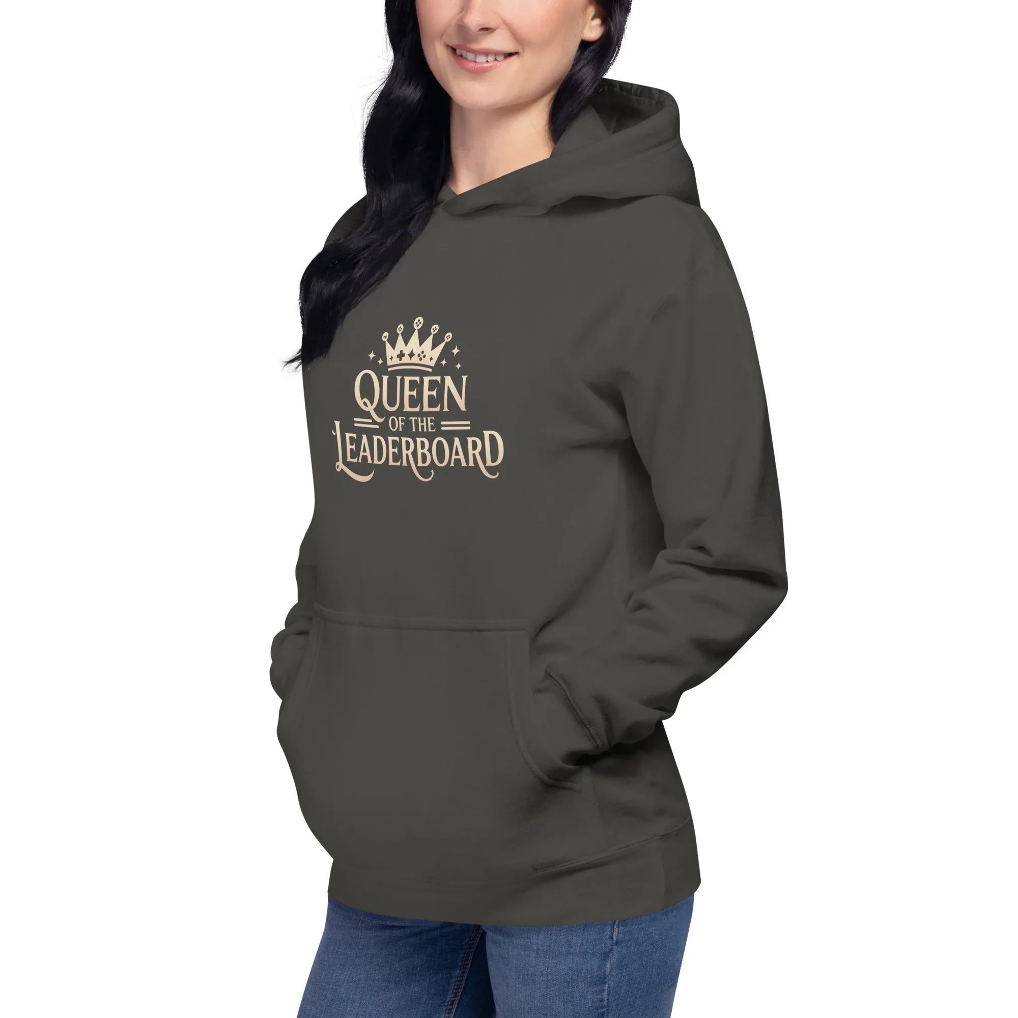 Queen of the Leaderboard Hoodie – Gamer Girl Crown Design - RaZits