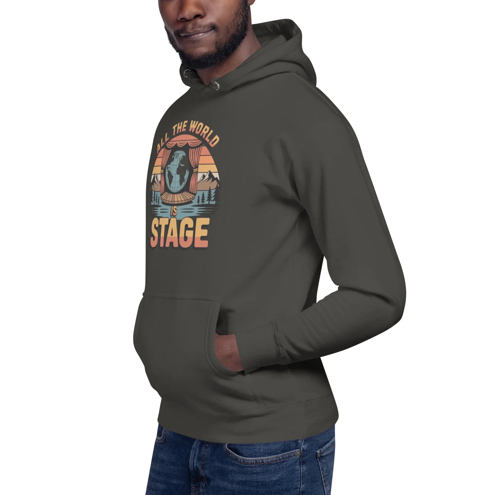 All The World Is Stage Hoodie – Retro Theater Quote - RaZits