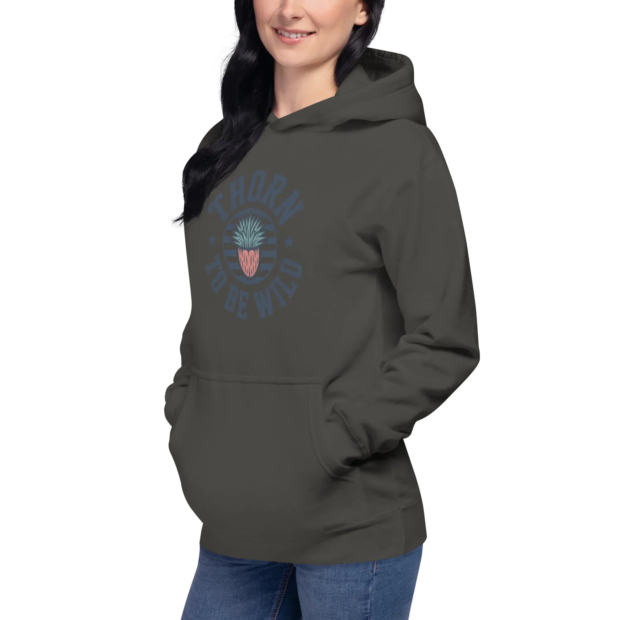 Cactus Hoodie – Thorn to Be Wild Funny Botanical Pullover - RaZits