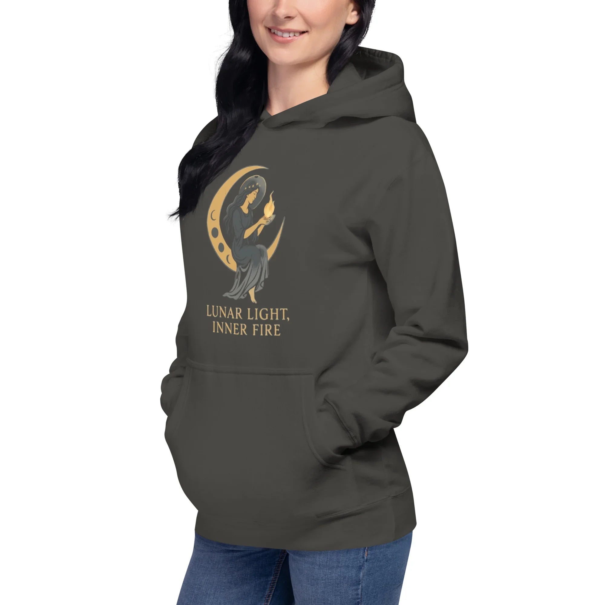 Lunar Light Inner Fire Hoodie – Moon Goddess Art - RaZits