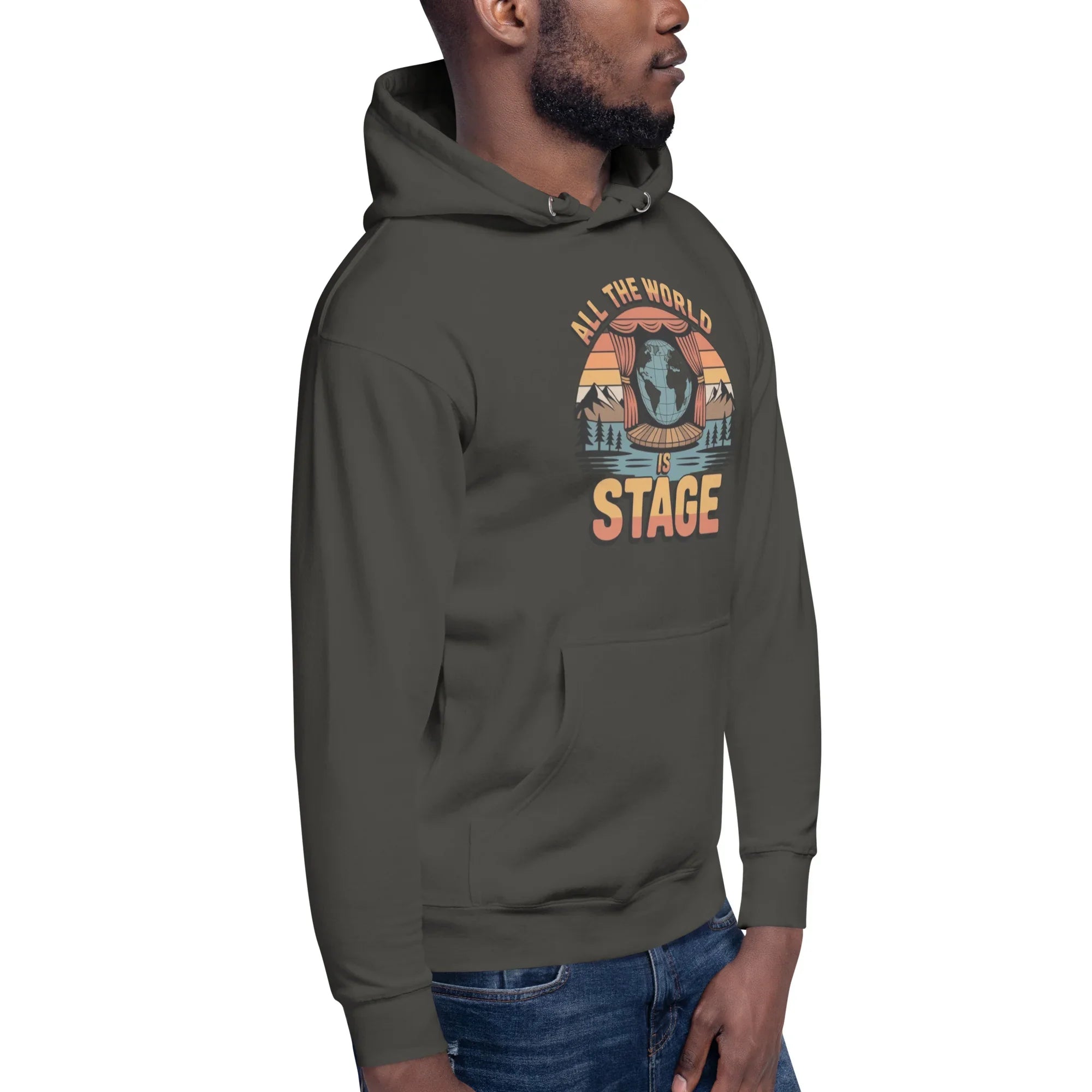 All The World Is Stage Hoodie – Retro Theater Quote - RaZits