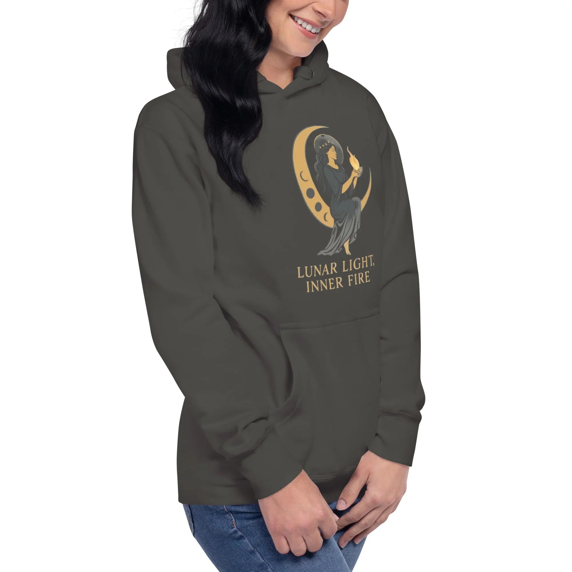 Lunar Light Inner Fire Hoodie – Moon Goddess Art - RaZits