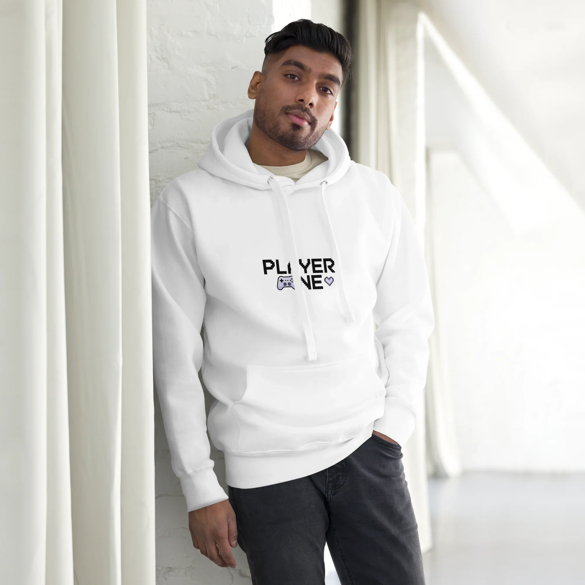 Player One Hoodie – Pixel Gaming Love Design - RaZits