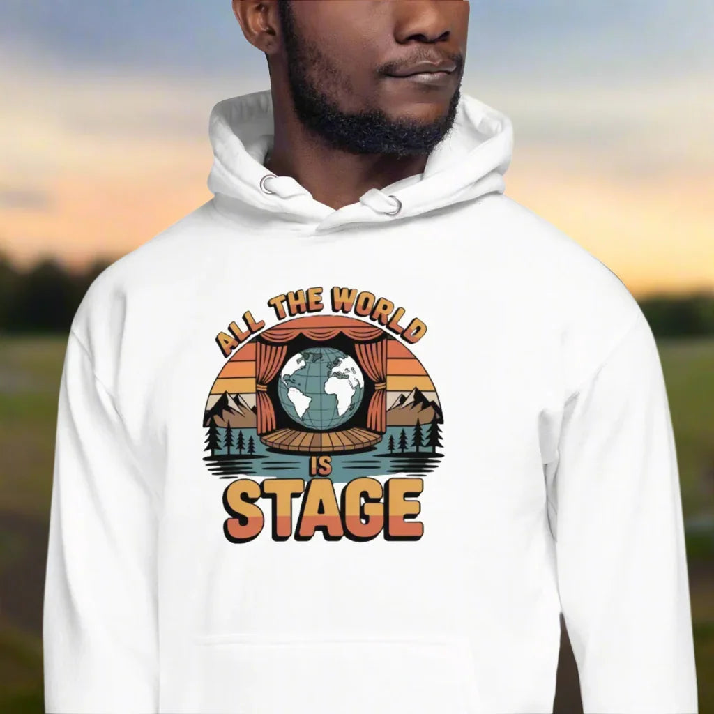 All The World Is Stage Hoodie – Retro Theater Quote - RaZits