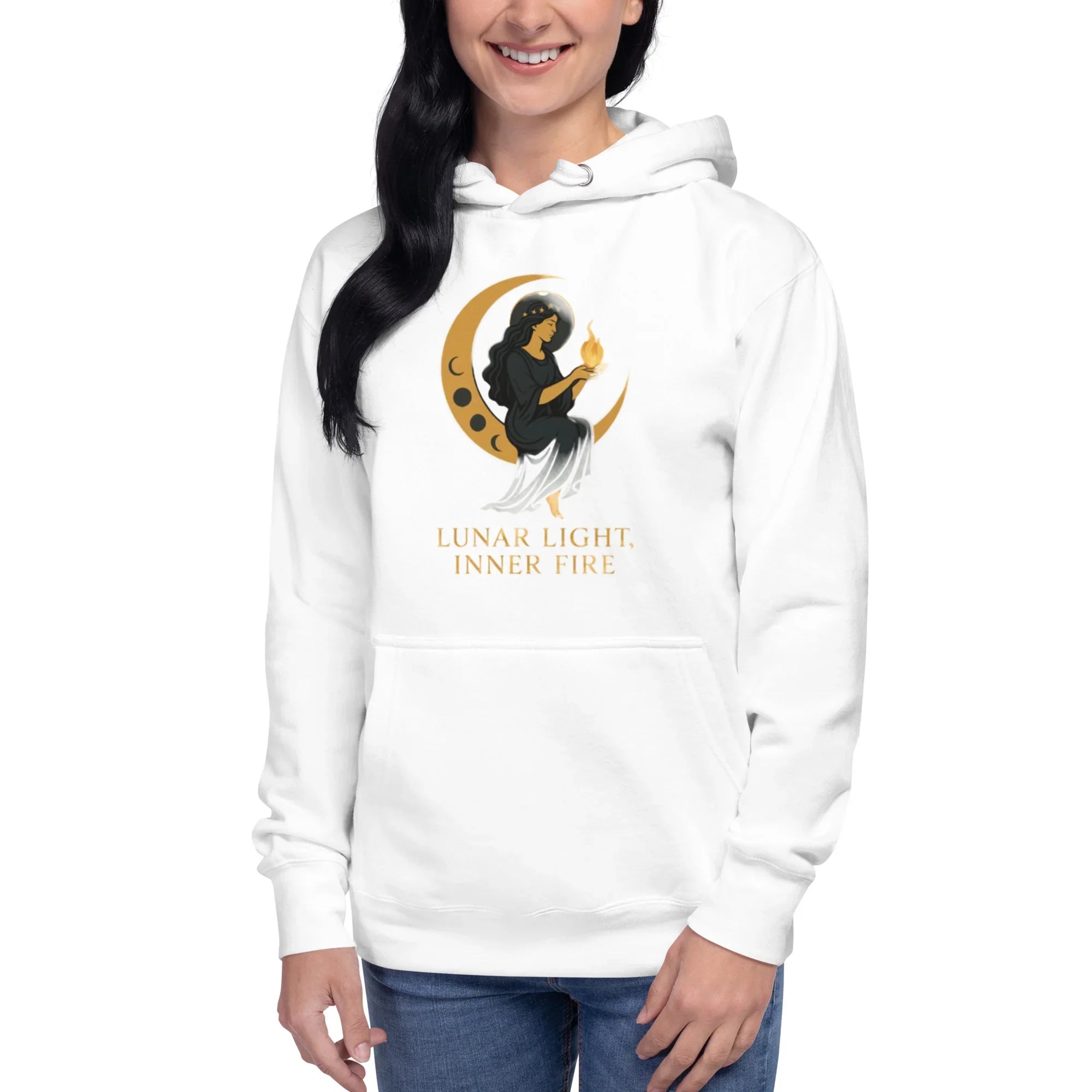 Lunar Light Inner Fire Hoodie – Moon Goddess Art - RaZits