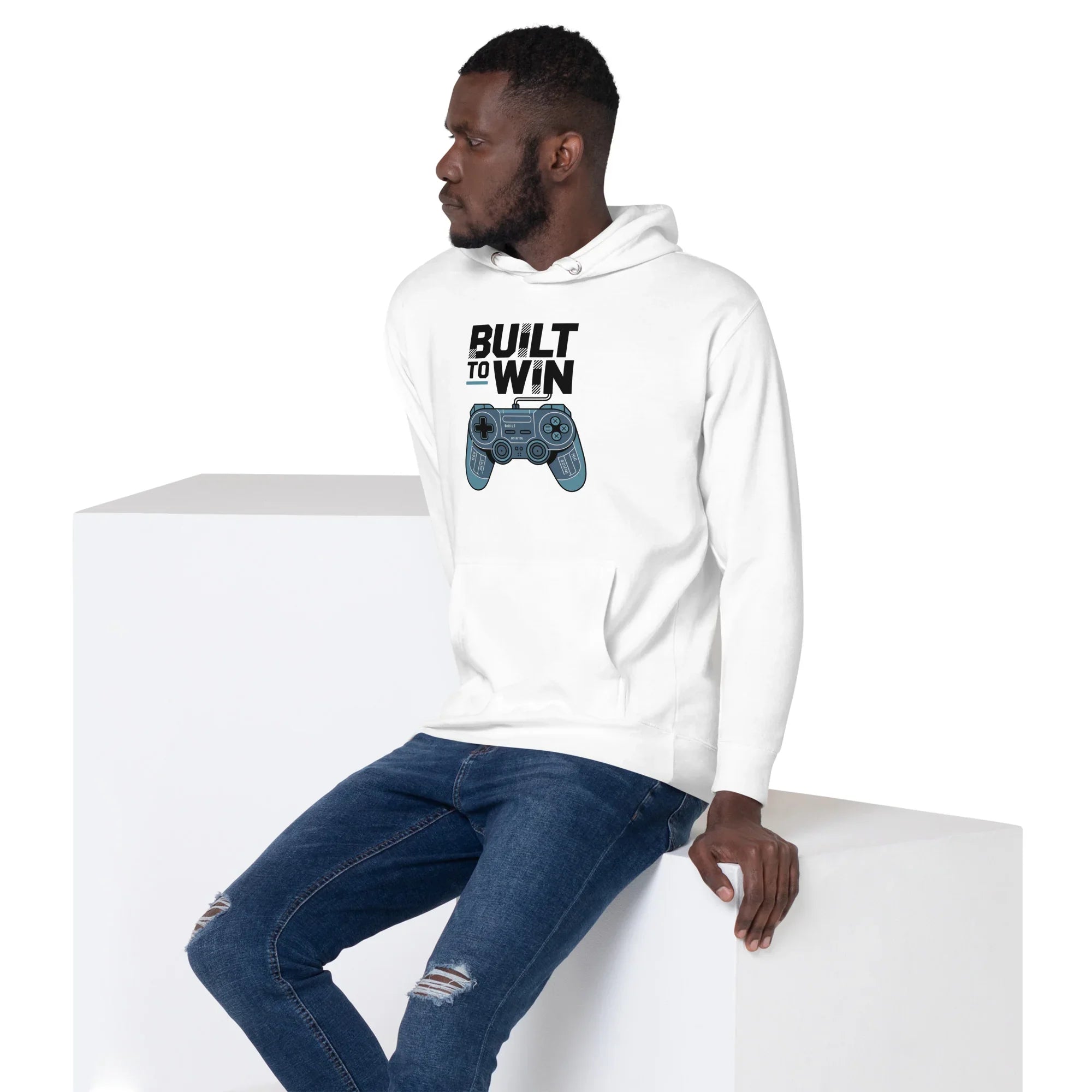 Built to Win Hoodie – Retro Gamer Controller Design - RaZits