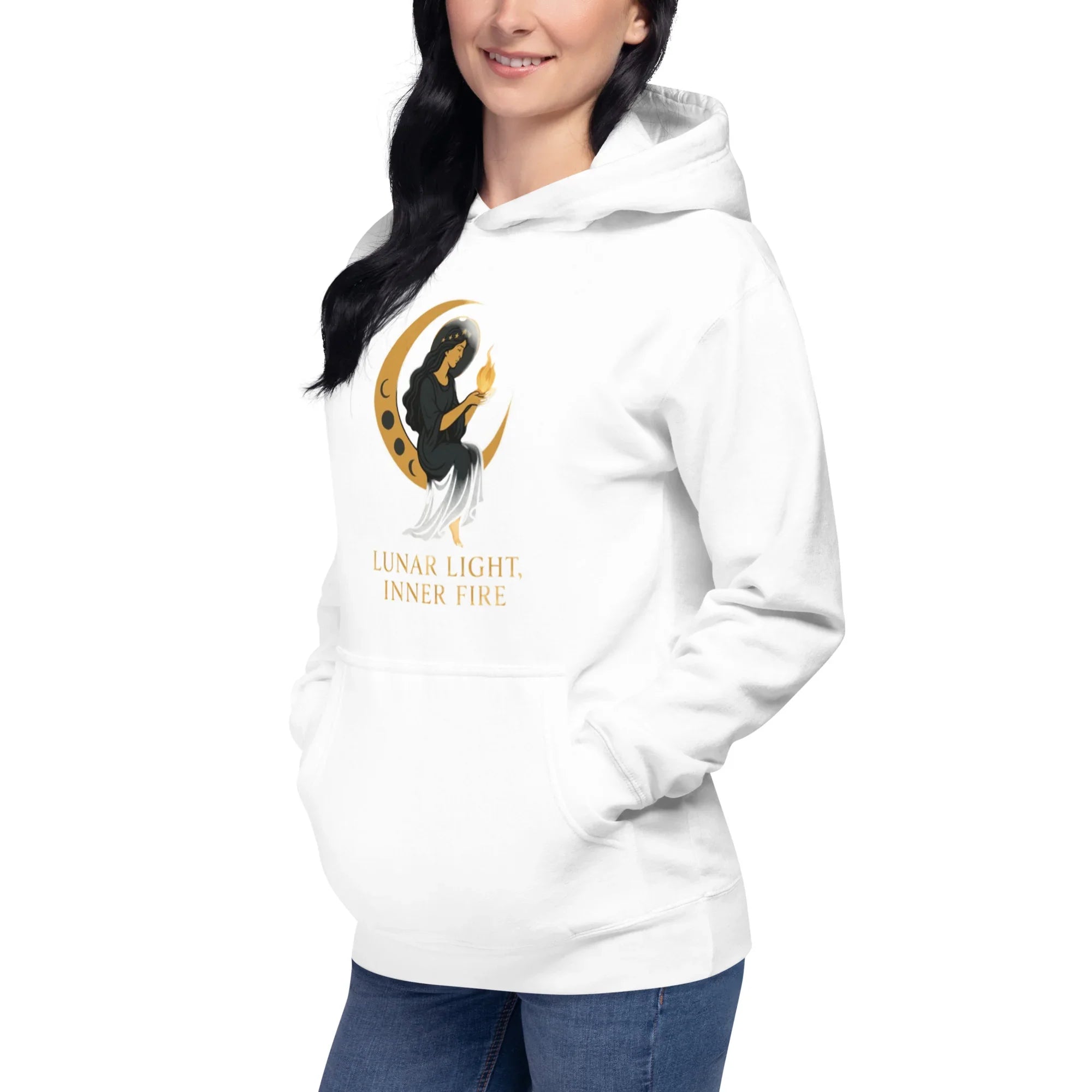 Lunar Light Inner Fire Hoodie – Moon Goddess Art - RaZits