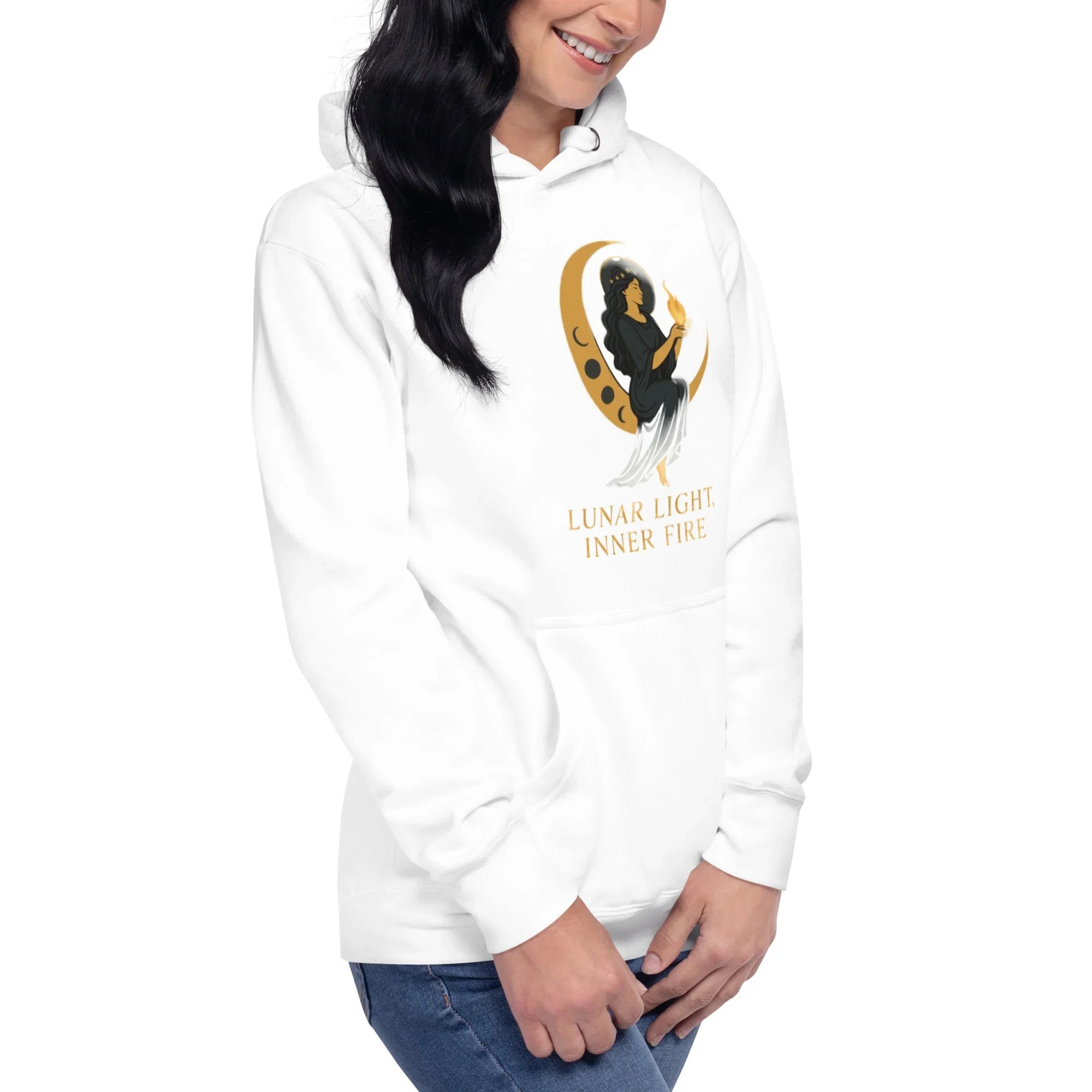 Lunar Light Inner Fire Hoodie – Moon Goddess Art - RaZits