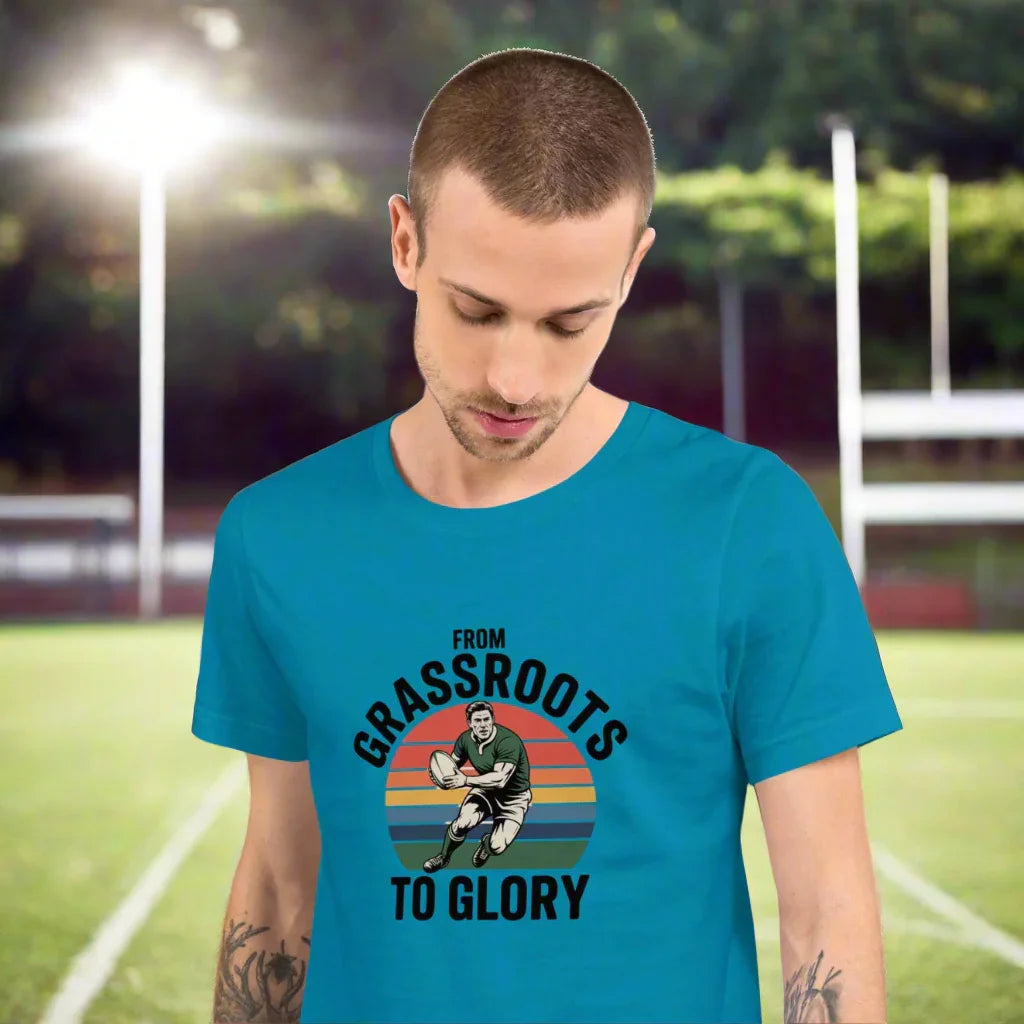 Grassroots to Glory Rugby Tee – Vintage Sport Style - RaZits