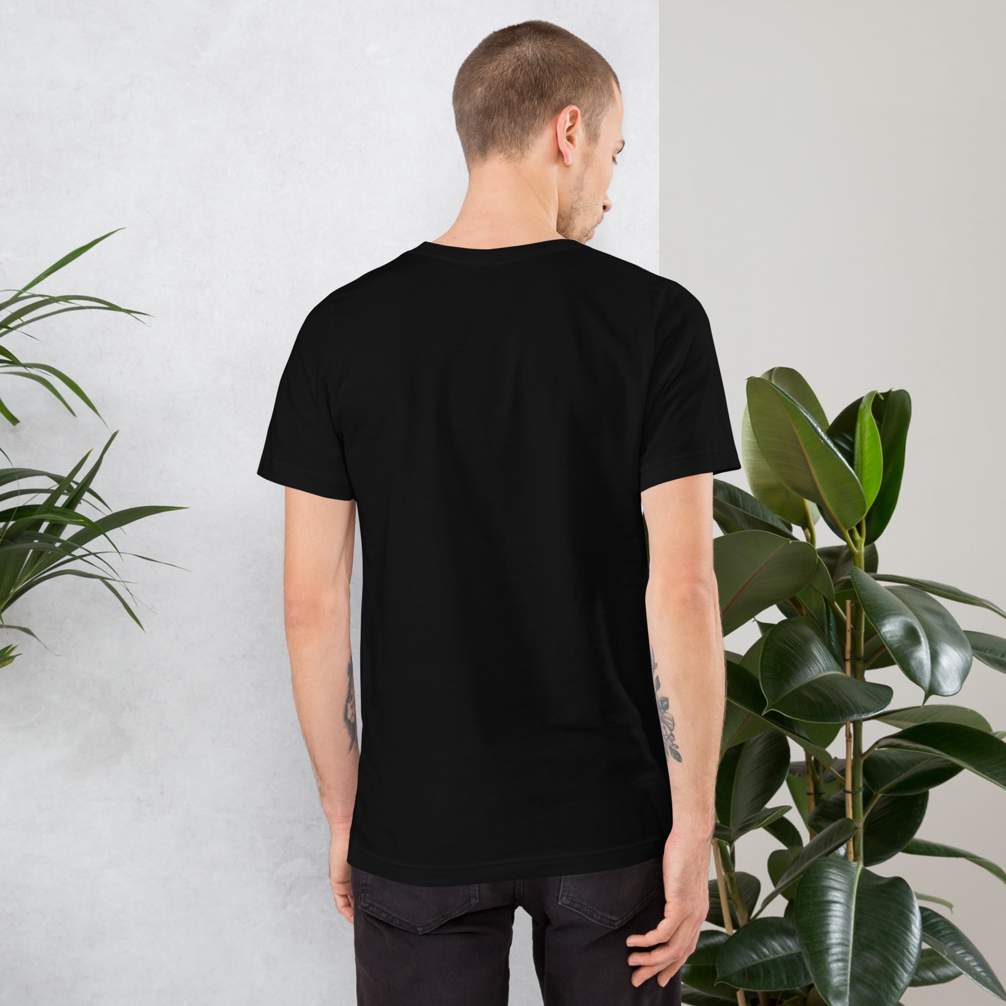 Back view mockup of the Black husband humor tee