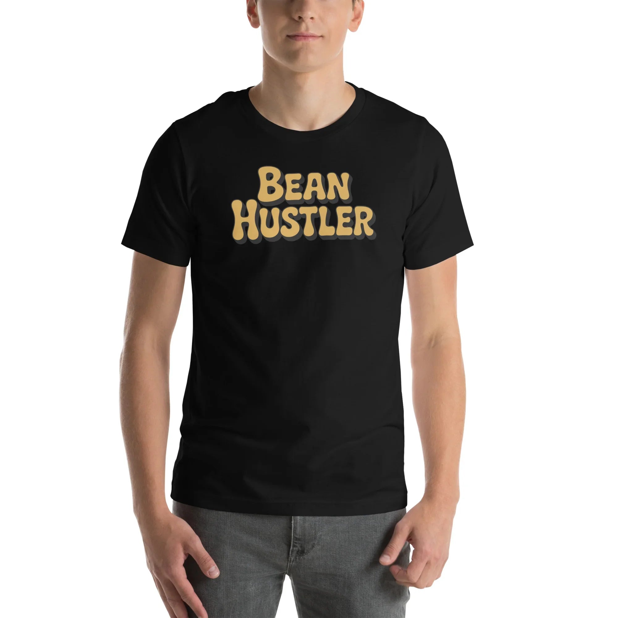 Bean Hustler T-Shirt – Bold Coffee Typography Design - RaZits