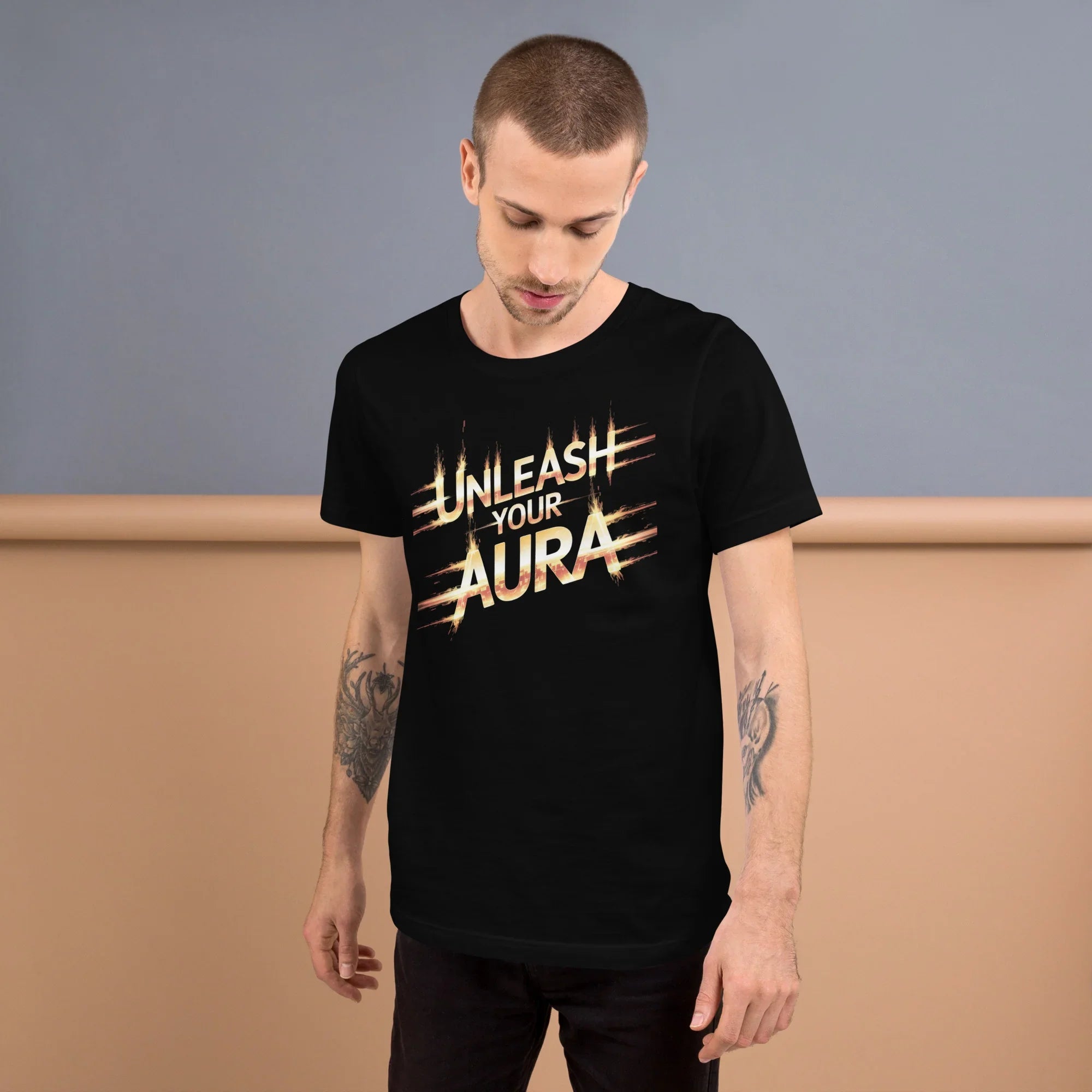 Unleash Your Aura Graphic Tee – Fiery Energy Burst Design - RaZits