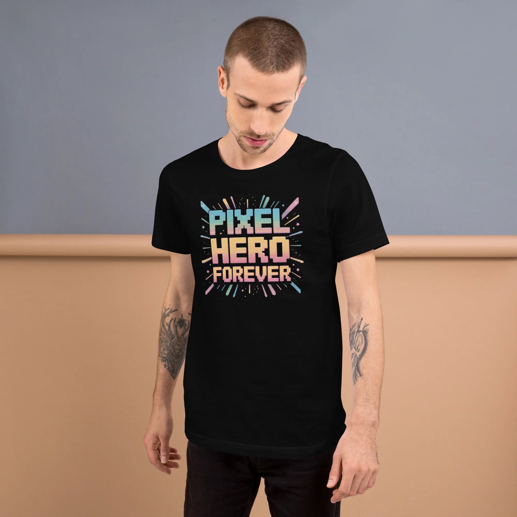 Pixel Hero Forever T-Shirt – Retro Pixel Art Gamer Tee - RaZits