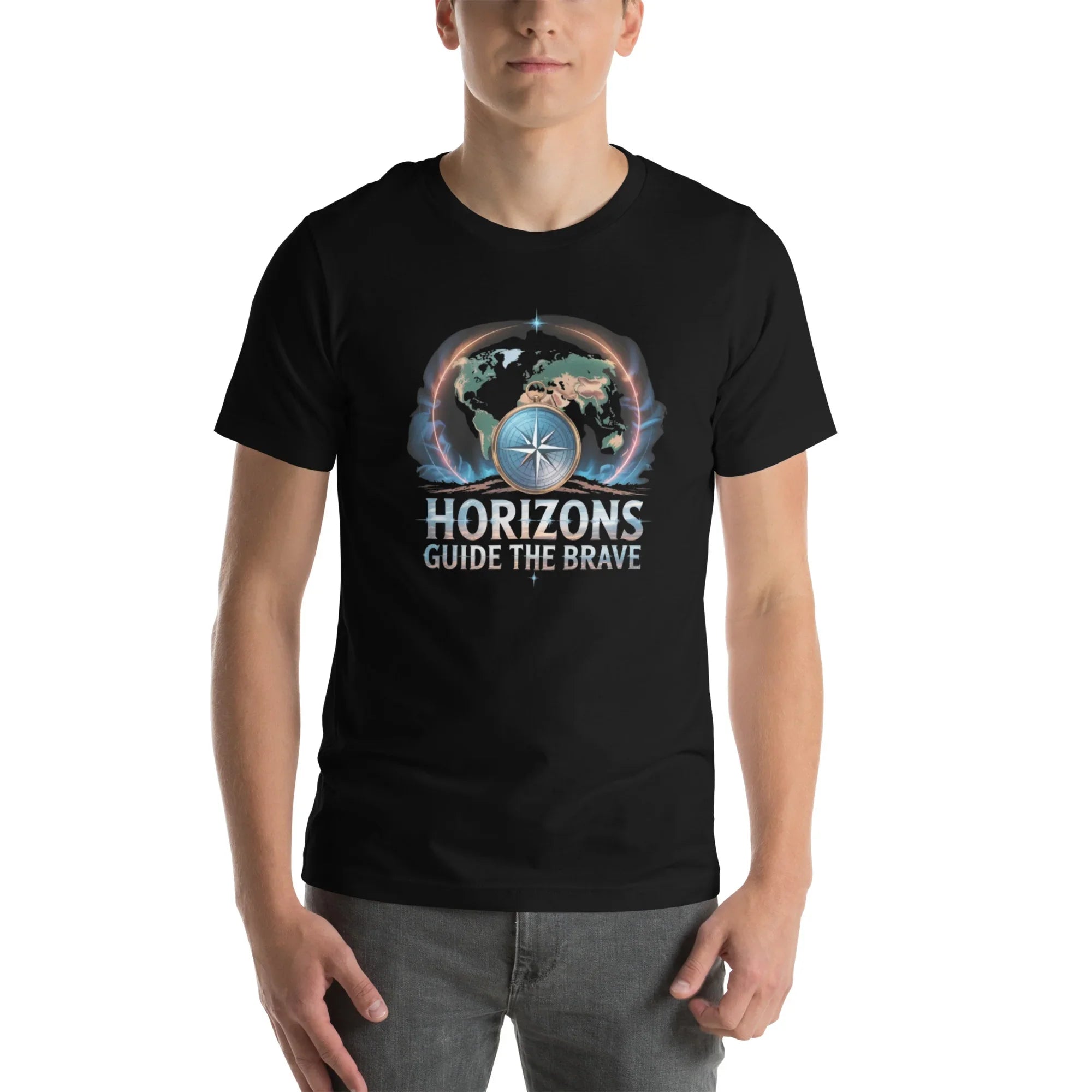 Horizons Guide the Brave T-Shirt – Compass of Courage Adventure Tee - RaZits