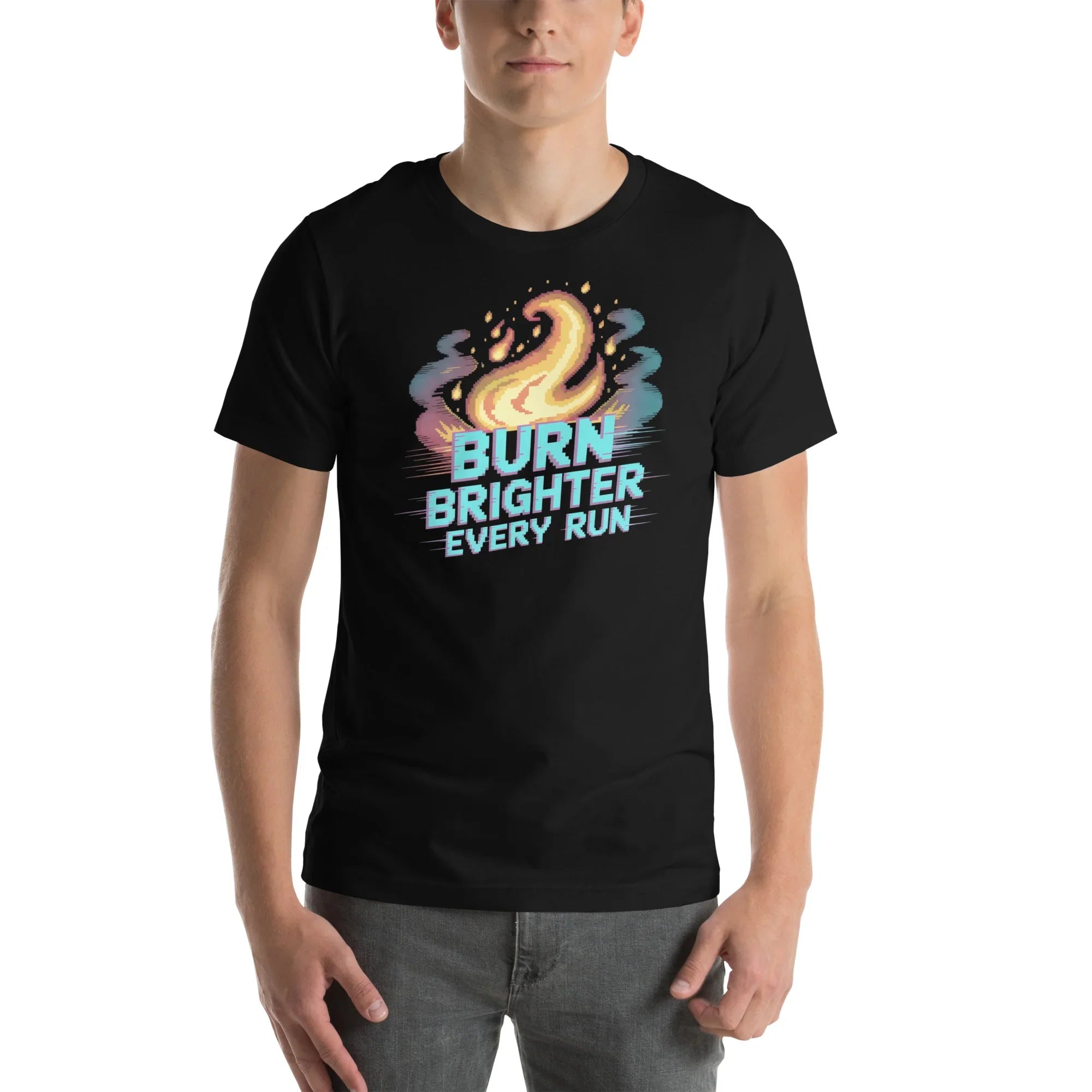 Burn Brighter Shirt – Pixel Flame Roguelike Tee - RaZits