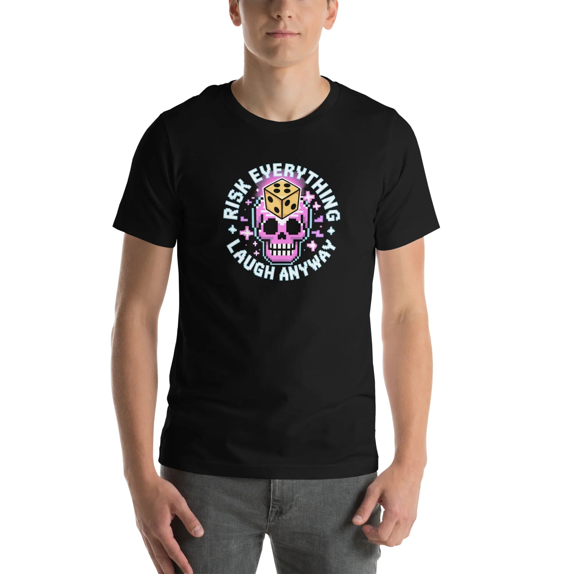 Risk Everything Roguelike Skull Shirt – Dice of Fate Gamer Tee - RaZits