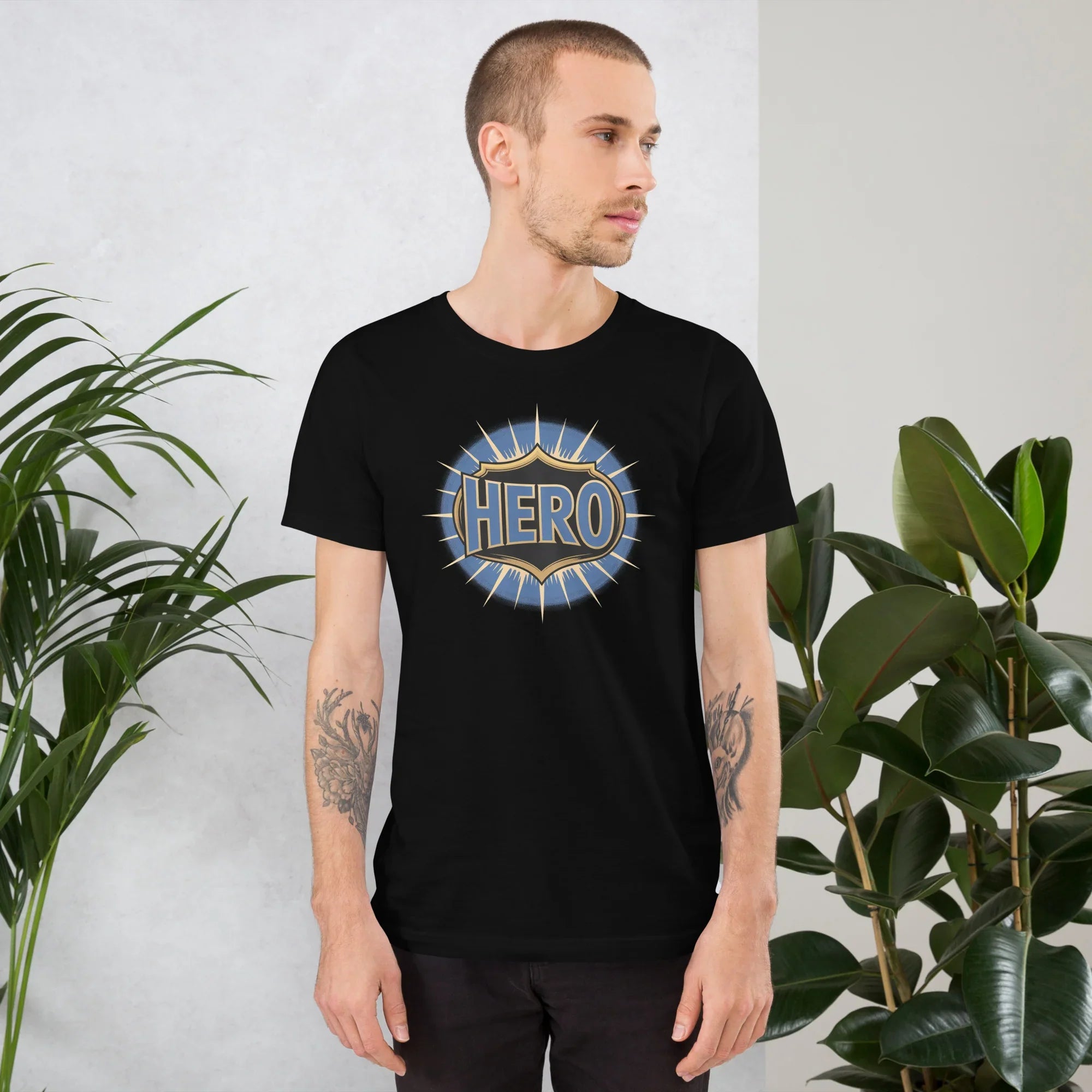 Hero Emblem Adventure Shirt – Bold Crest Graphic Tee - RaZits