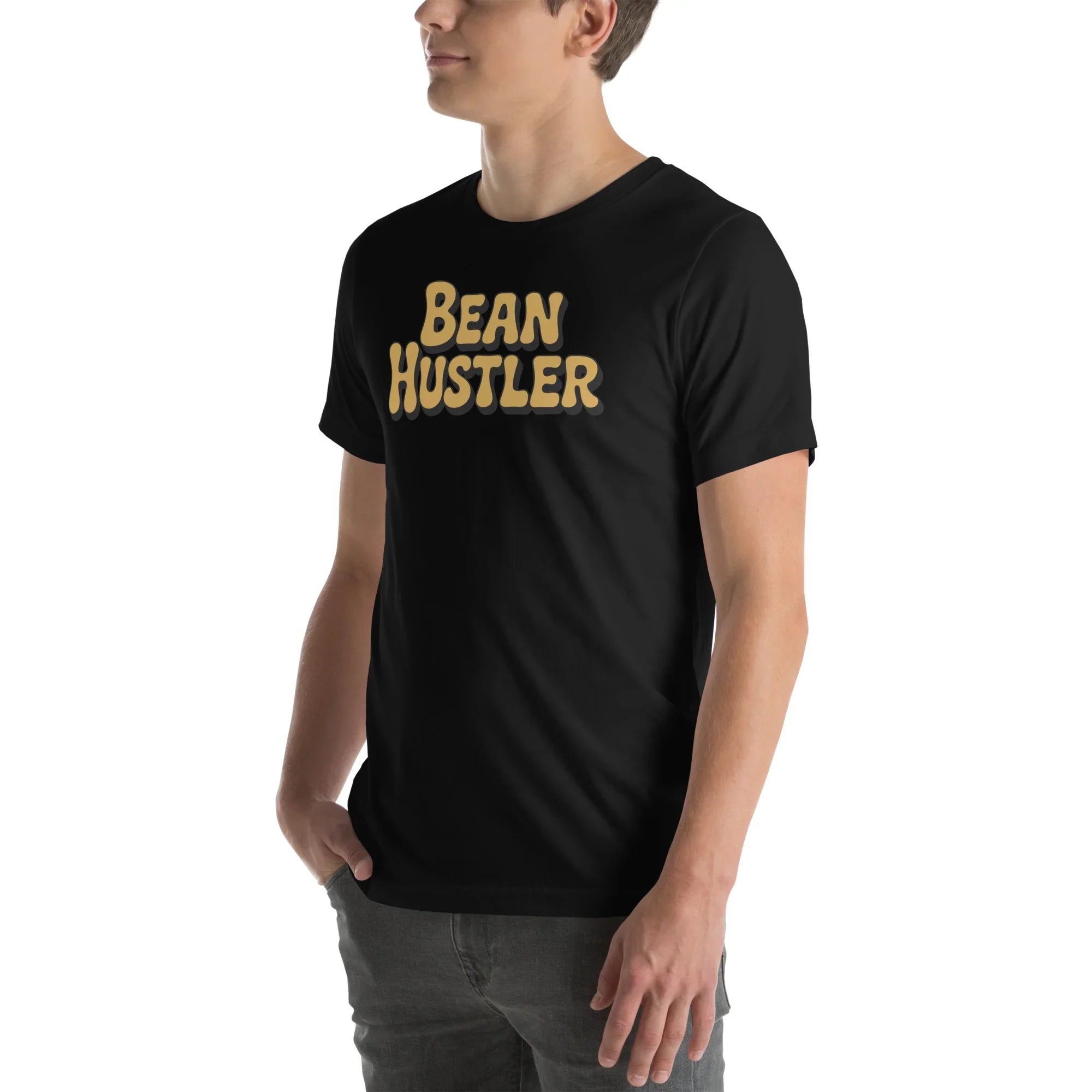Bean Hustler T-Shirt – Bold Coffee Typography Design - RaZits