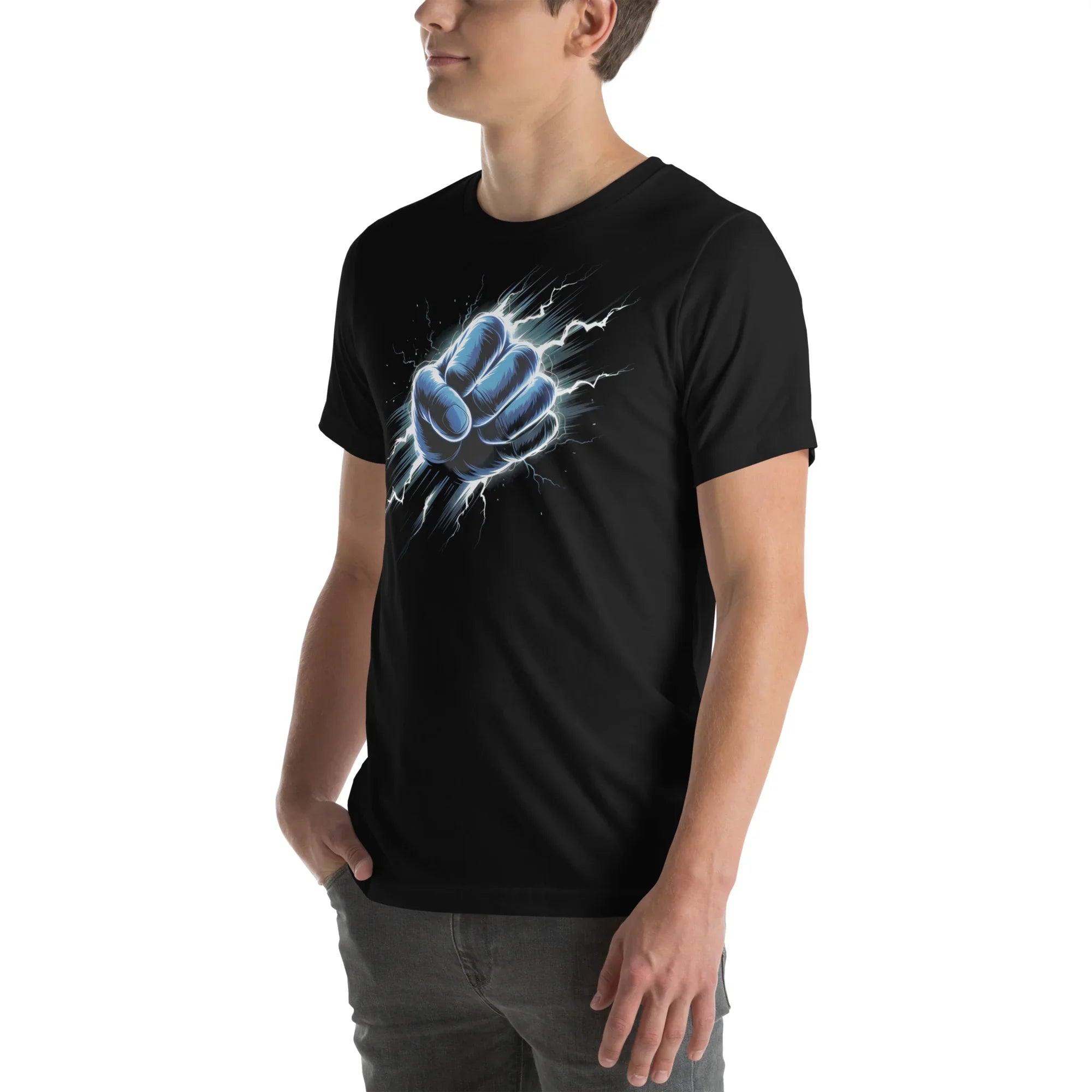 Electric Fist Graphic Shirt – Power Strike Apparel for Action Fighters - RaZits
