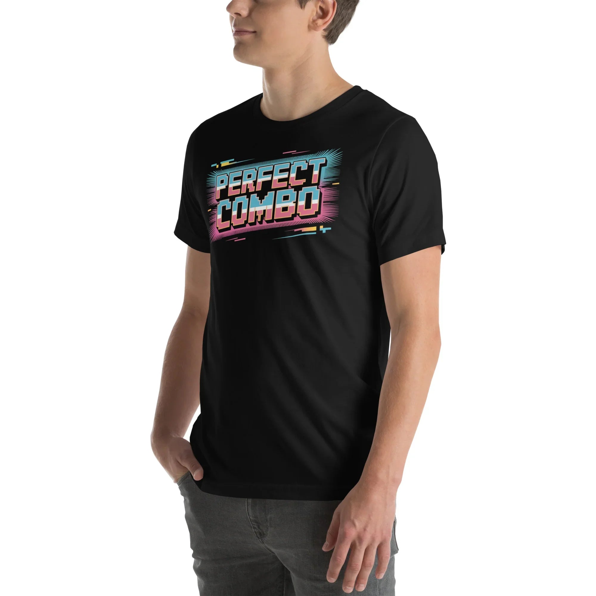 Perfect Combo Retro Arcade Graphic Tee – Pixel Power Burst Design - RaZits
