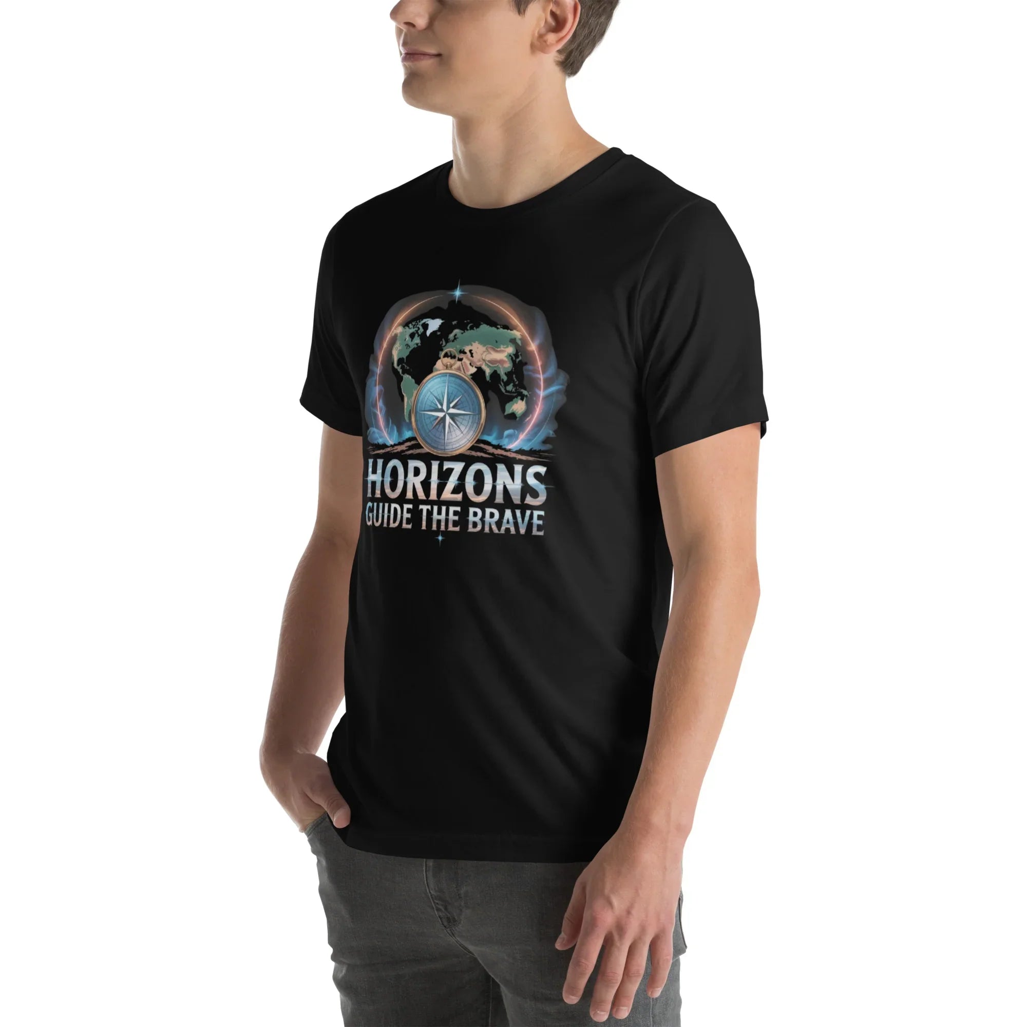 Horizons Guide the Brave T-Shirt – Compass of Courage Adventure Tee - RaZits