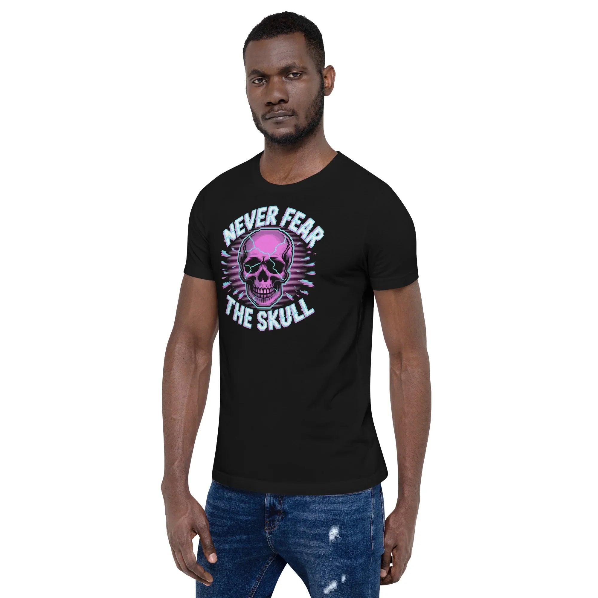 Never Fear The Skull Roguelike Shirt – Neon Pixel Gamer Tee - RaZits