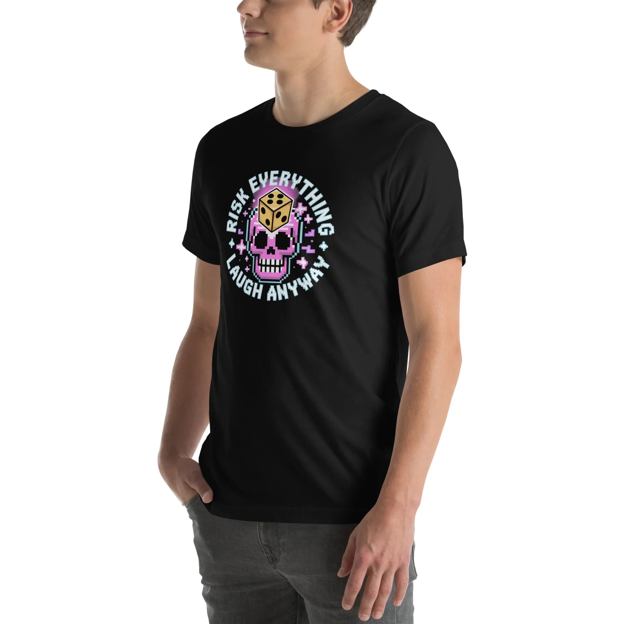 Risk Everything Roguelike Skull Shirt – Dice of Fate Gamer Tee - RaZits